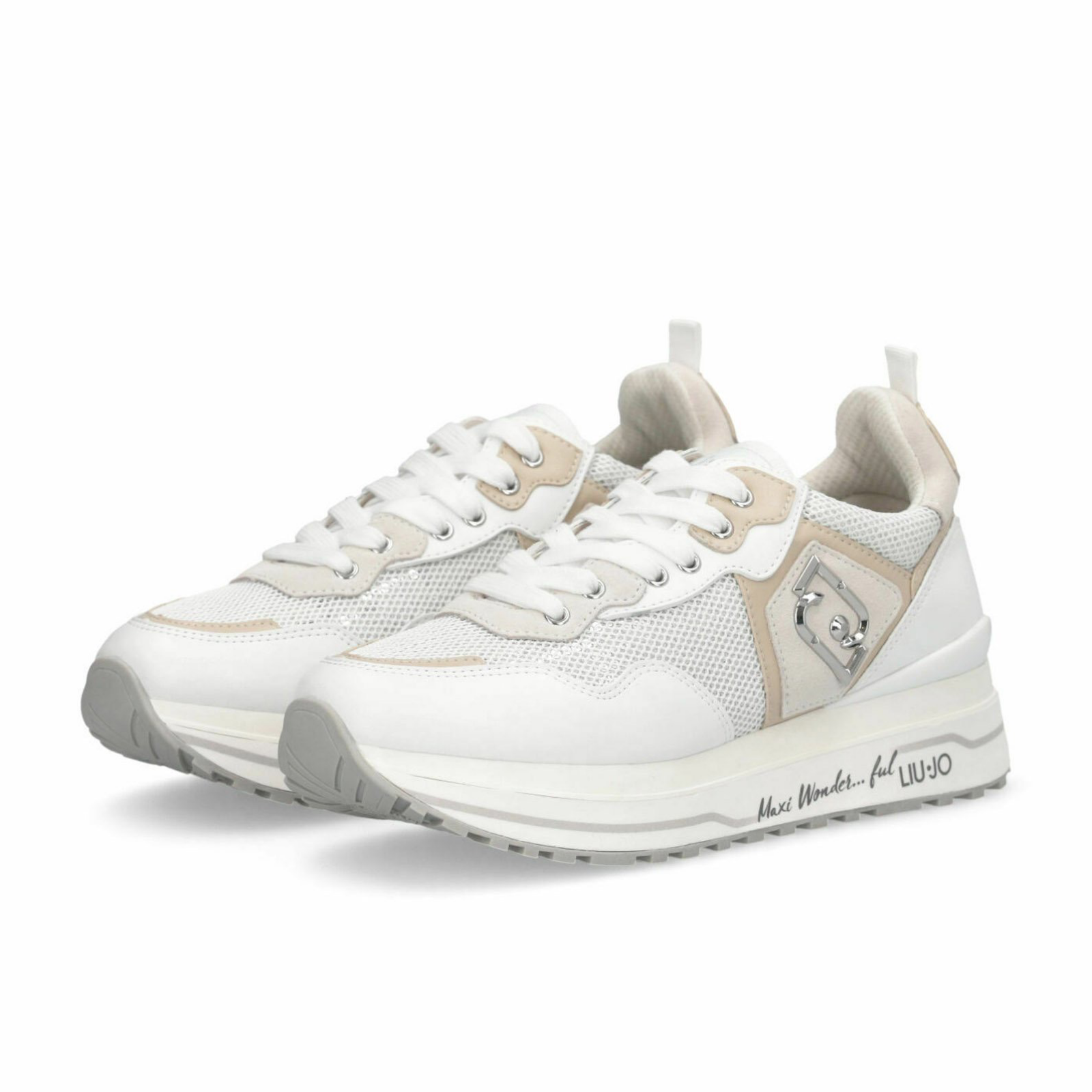 Дамски бели маратонки Liu Jo Women Sneakers Maxi Wonder 01 BA6009PX077 0111 Front View