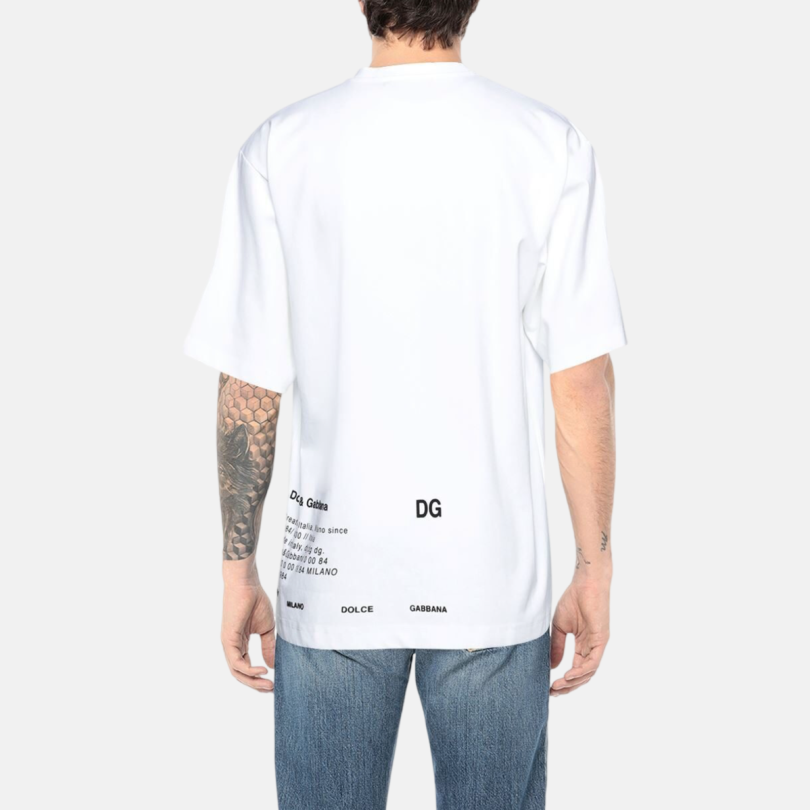 Мъжка бяла тениска Dolce & Gabbana DG Logo Men T-shirt