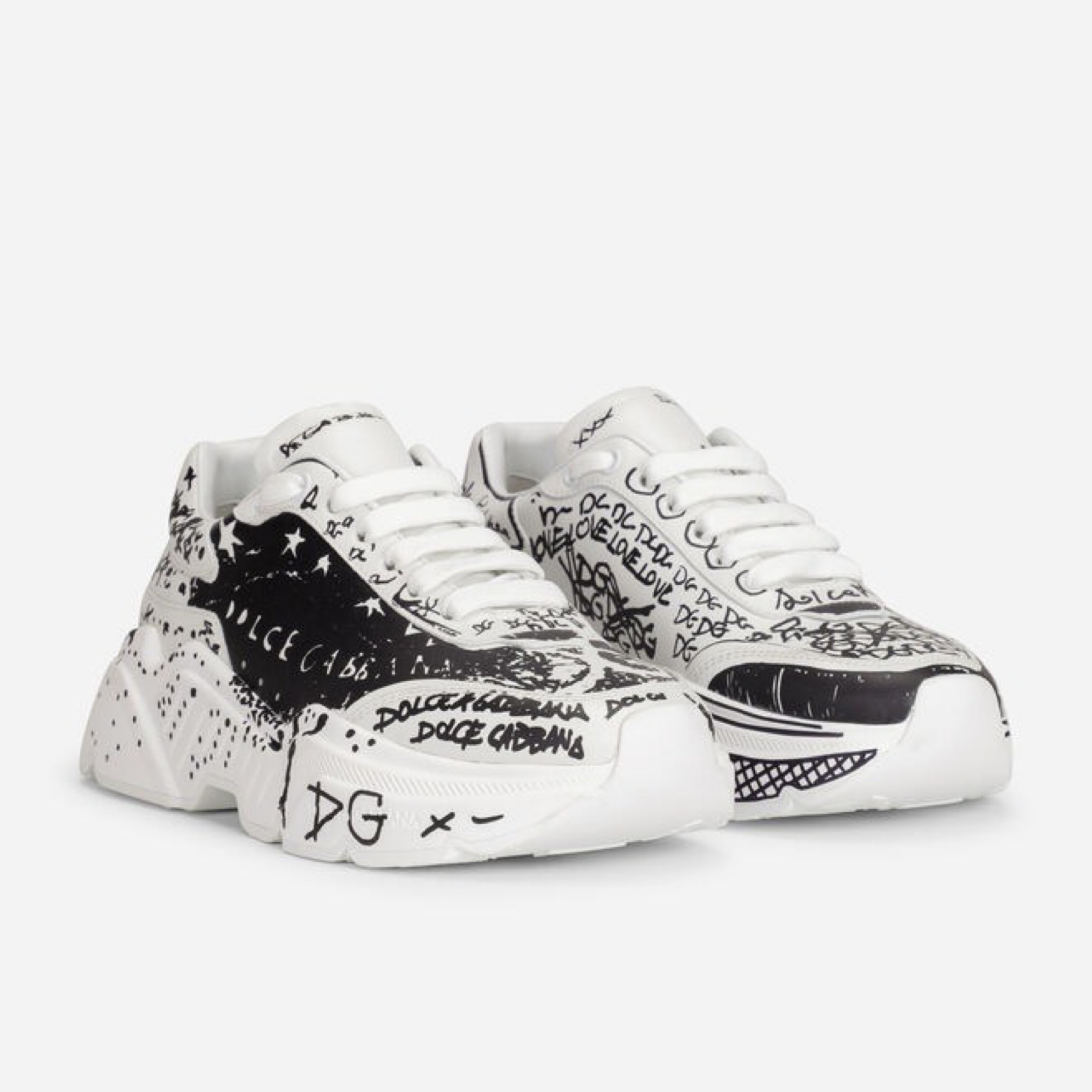 Dolce & Gabbana Daymaster Hand Painted Graffiti Sneakers CK1791 AO773 HWF57 Front View