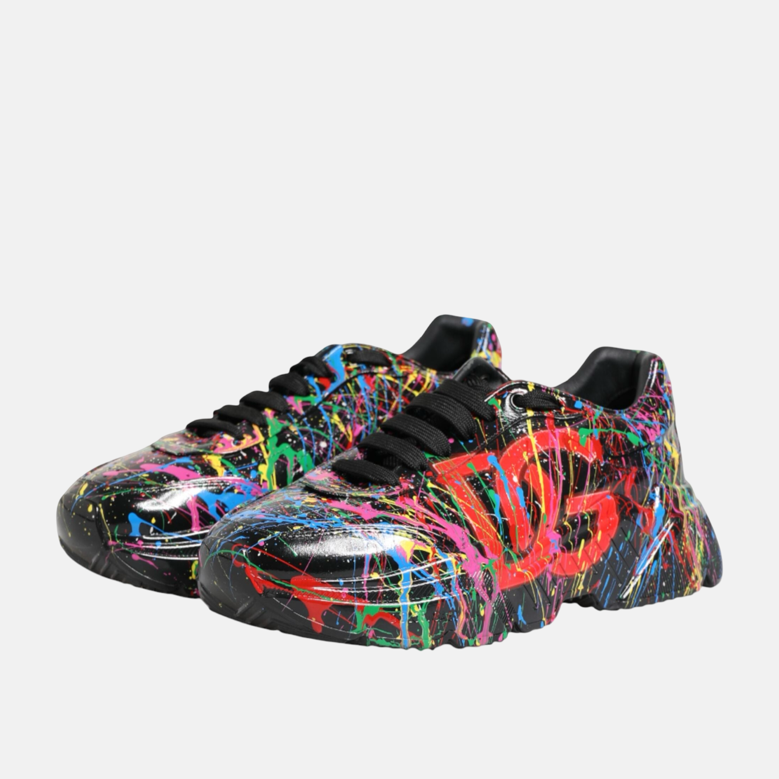 Dolce & Gabbana Daymaster Hand Painted Sneakers Lateral View
