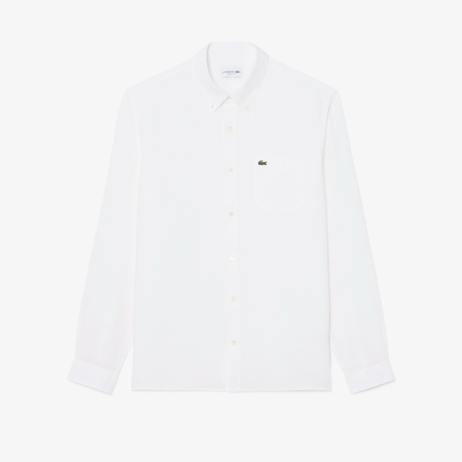 Мъжка бяла ленена риза Lacoste Men Linen Shirt CH5692-00-001 Front View