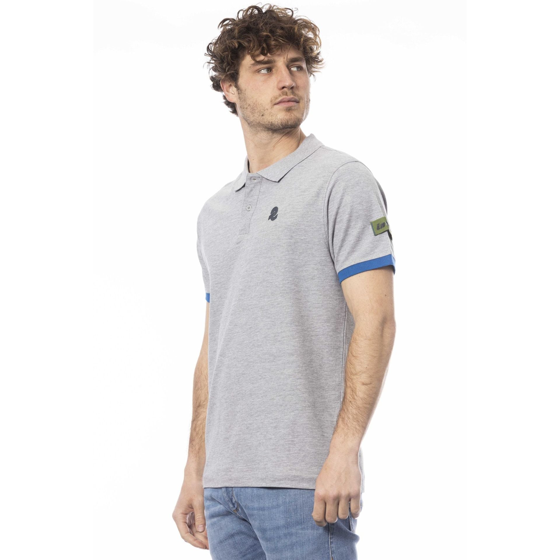 Мъжка поло тениска в сиво Men’s polo shirt Invicta in Grey 4452284U 46GRIGIOMELANGE Angled view