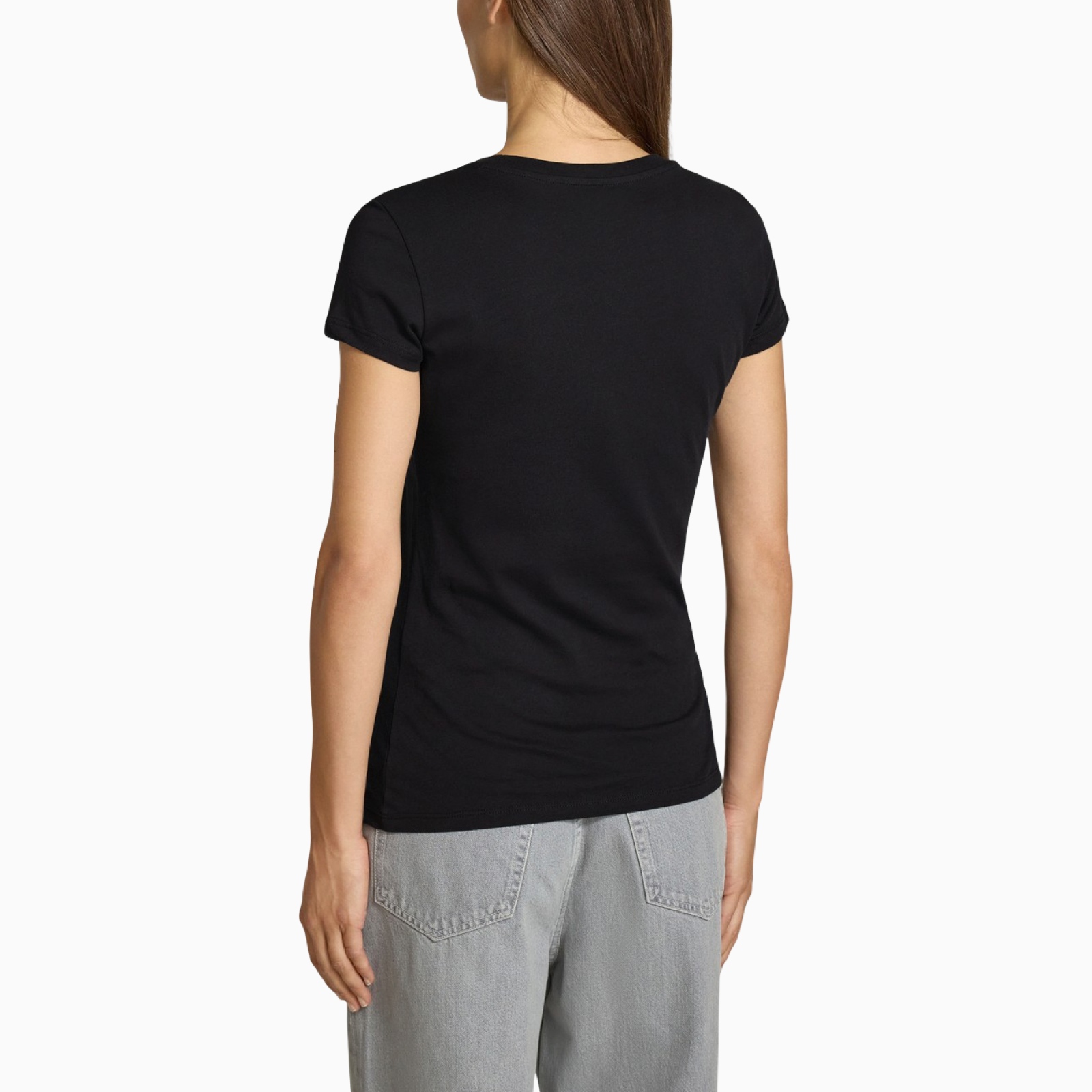 Дамска черна тениска Armani Exchange Women T-shirt XW001351 AF17172 Back View
