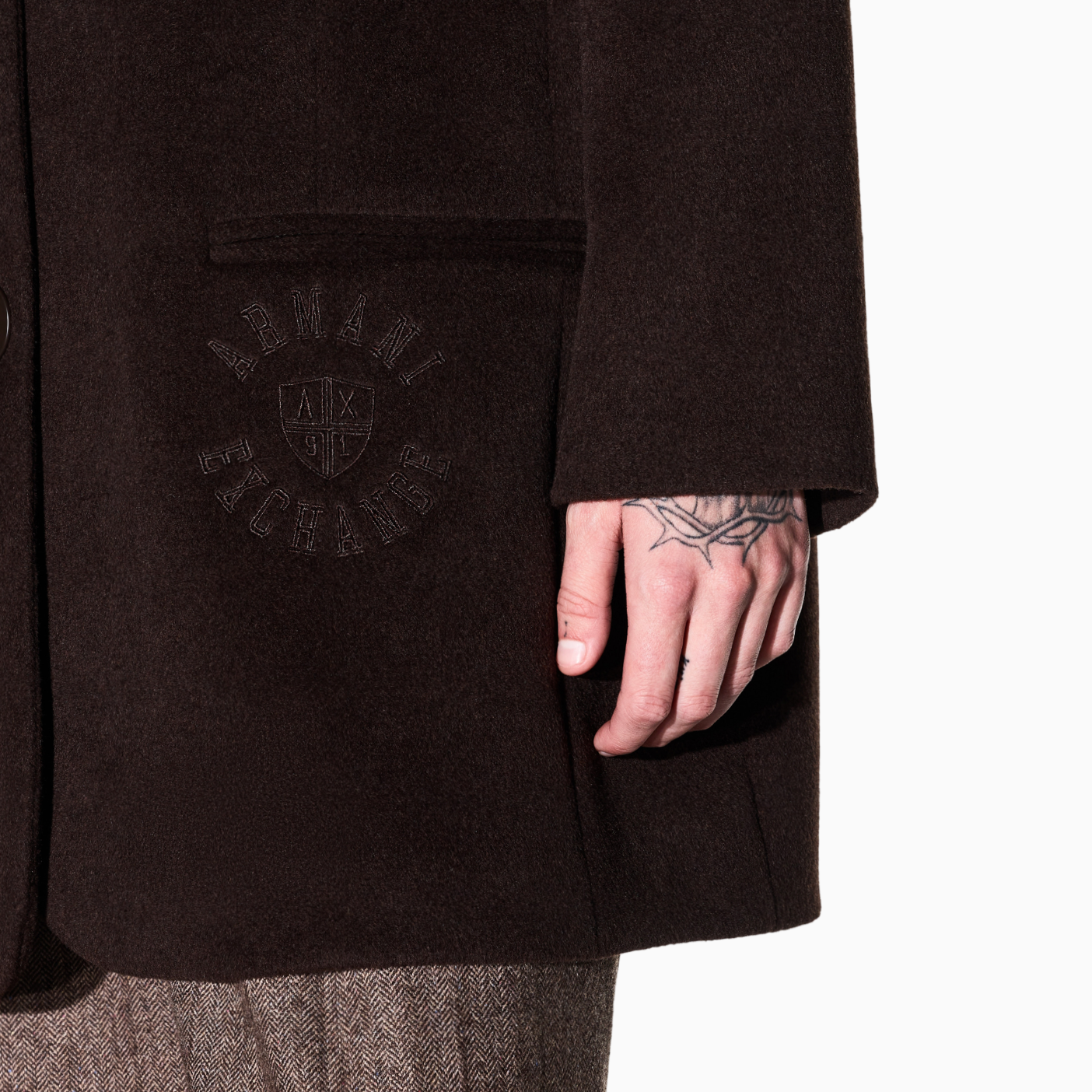 Дамско кафяво палто Armani Exchange Women Coat XM003139 AF26076 U6032 Close-Up
