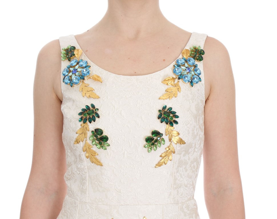 Елегантна рокля-калъф с брокат на цветя Dolce & Gabbana