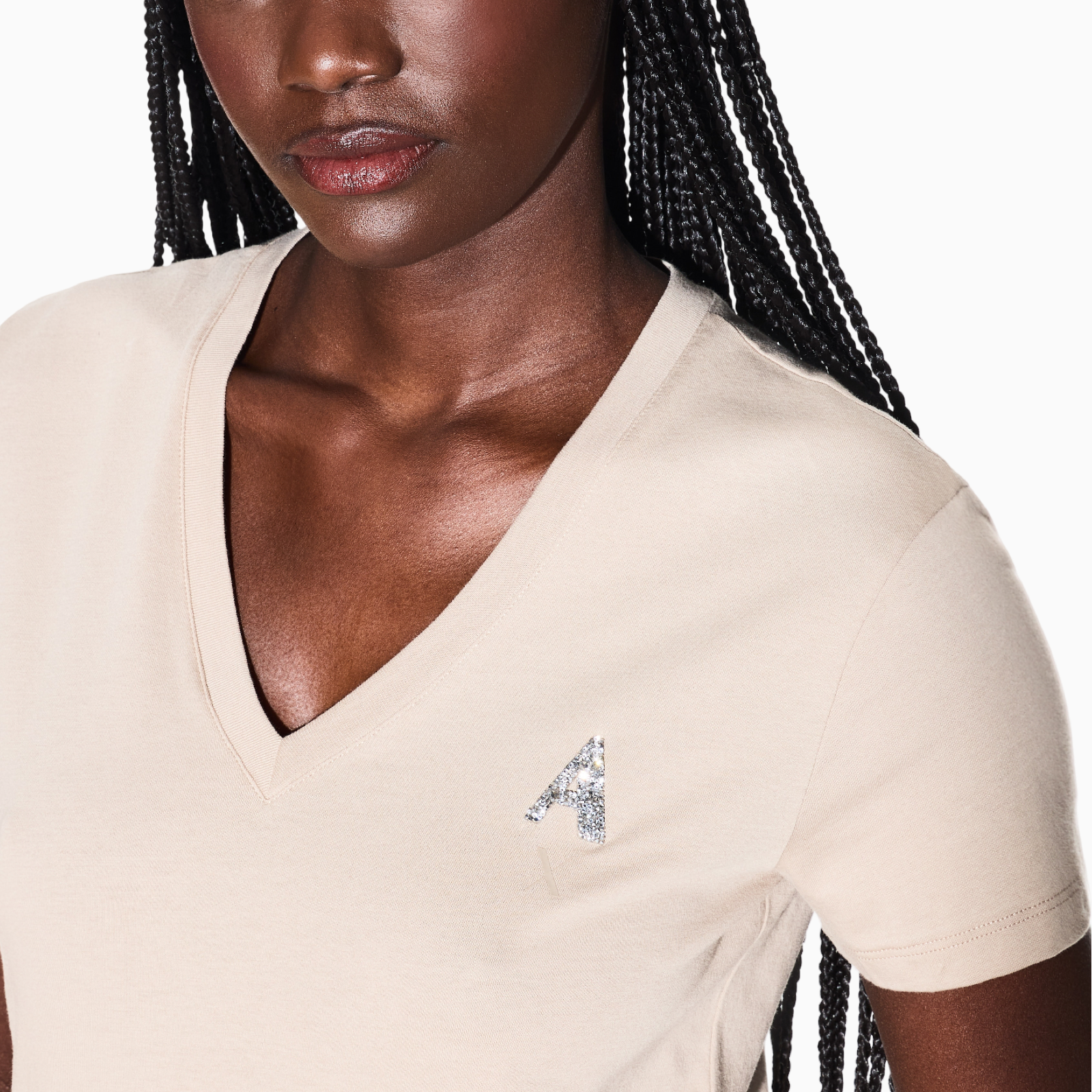 Дамска бежова тениска Armani Exchange Women T-shirt XW002330 AF10356 U6223 Close-Up