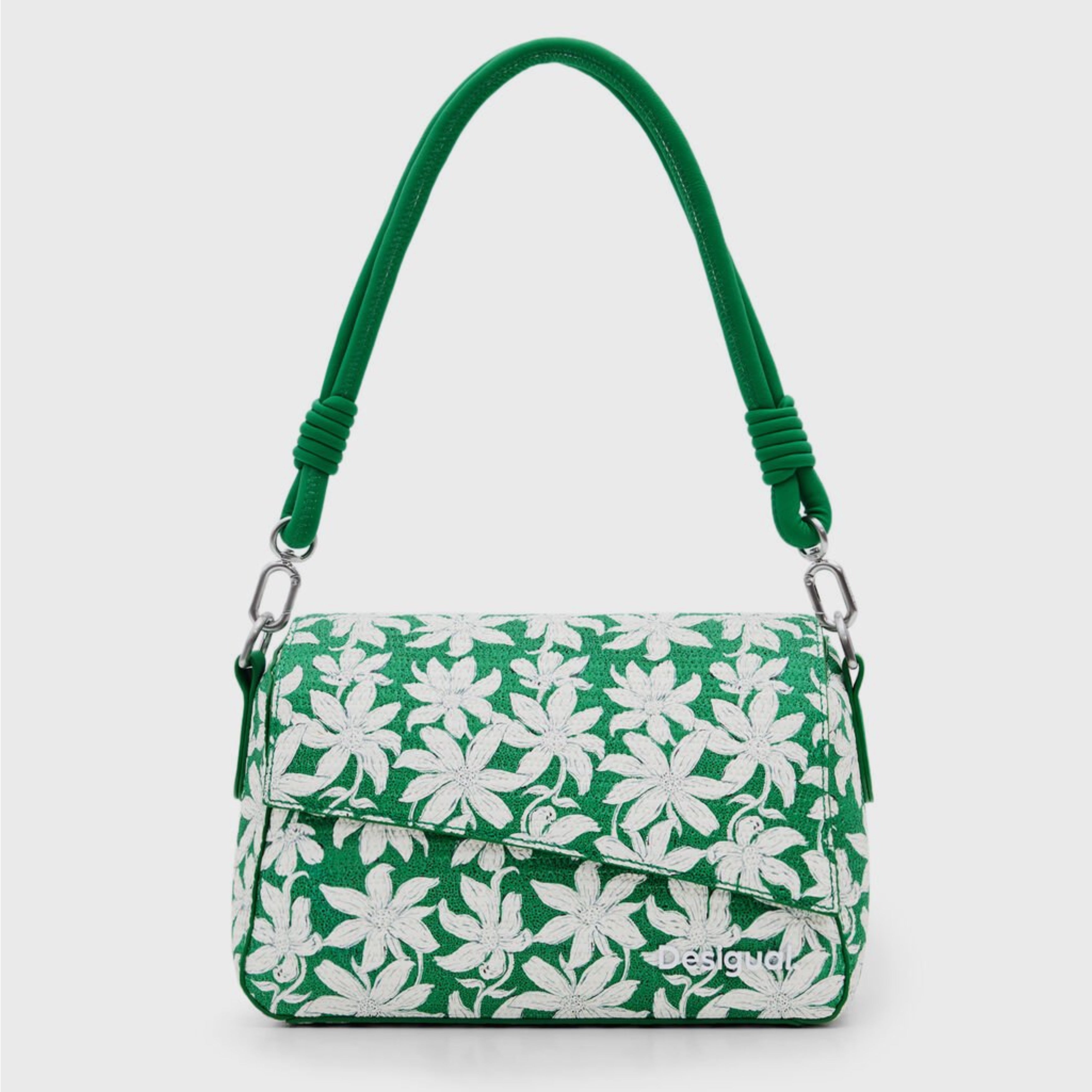 Дамска чанта за рамо с флорални мотиви Women’s S textured floral shoulder bag Desigual 24SAXP164014U Green