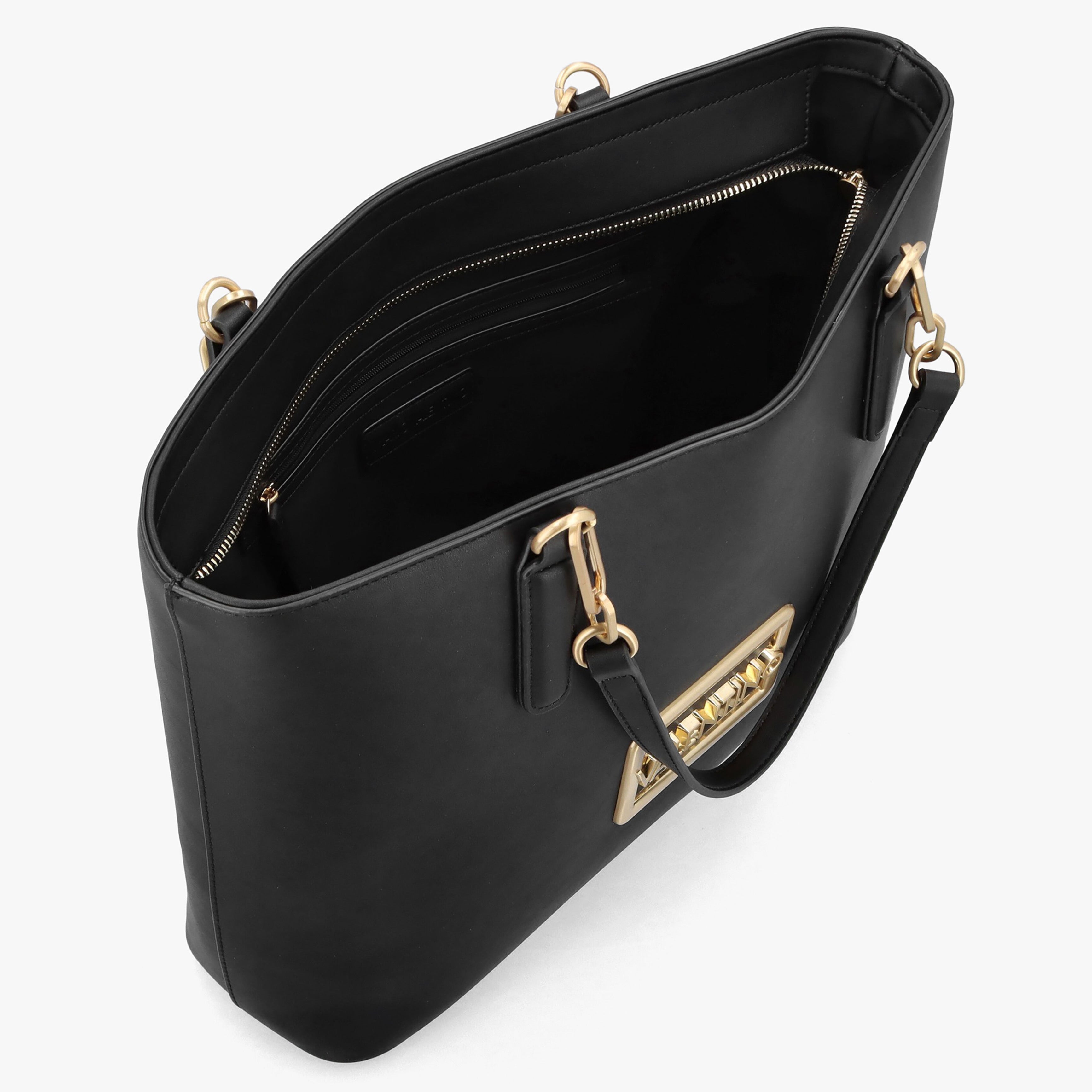Дамска градска шопер чанта Valentino Princesa Black VBS7R106 в черно