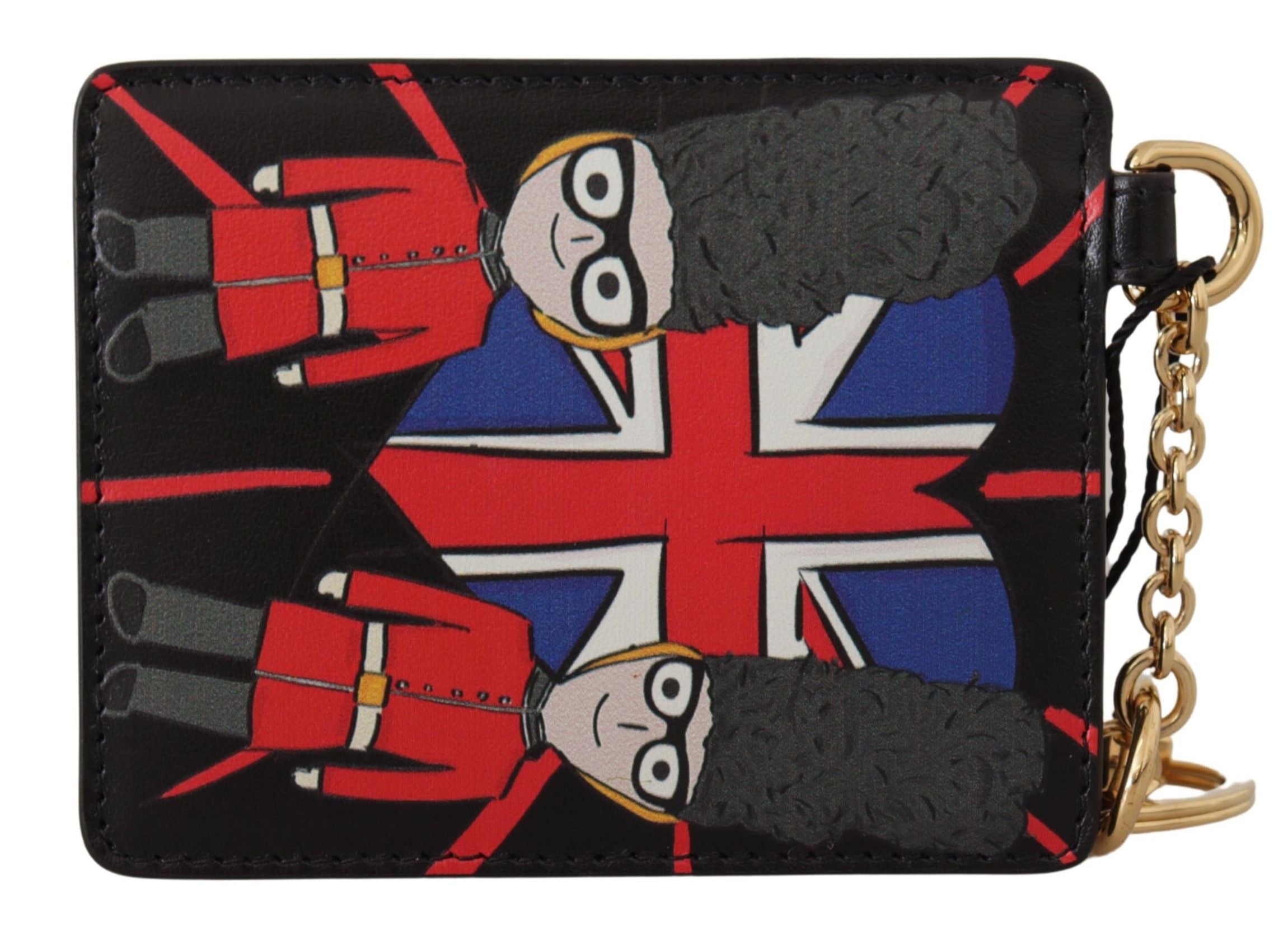 Dolce & Gabbana Елегантен кожен портфейл за монети с ключодържател