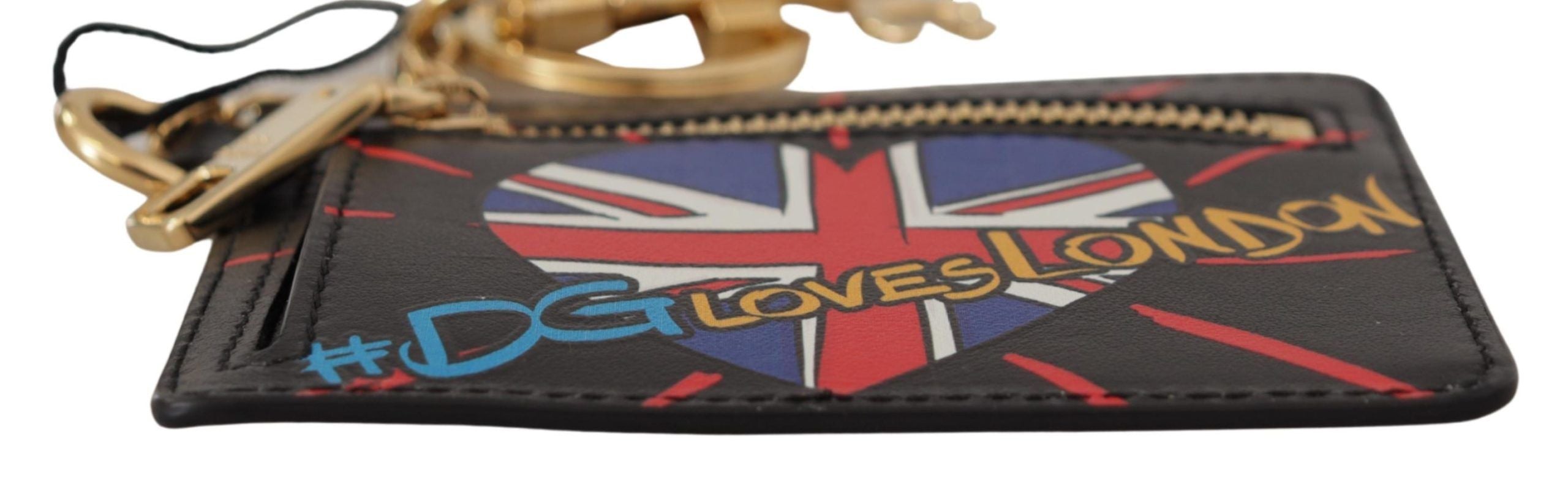 Dolce & Gabbana Елегантен кожен портфейл за монети с ключодържател