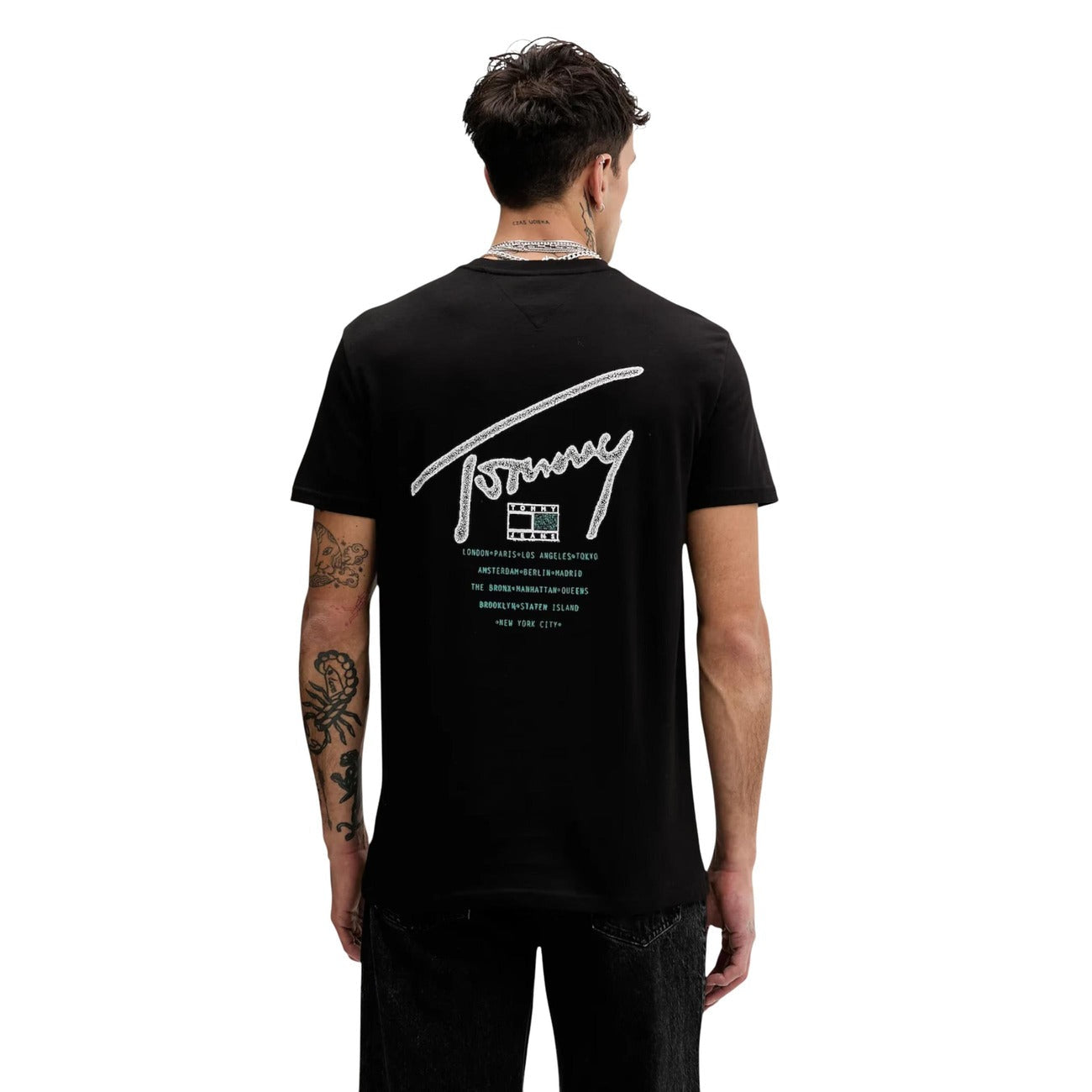 Мъжка тениска Men’s t-shirt Tommy Hilfiger Jeans DM0DM22320BDS Black back view