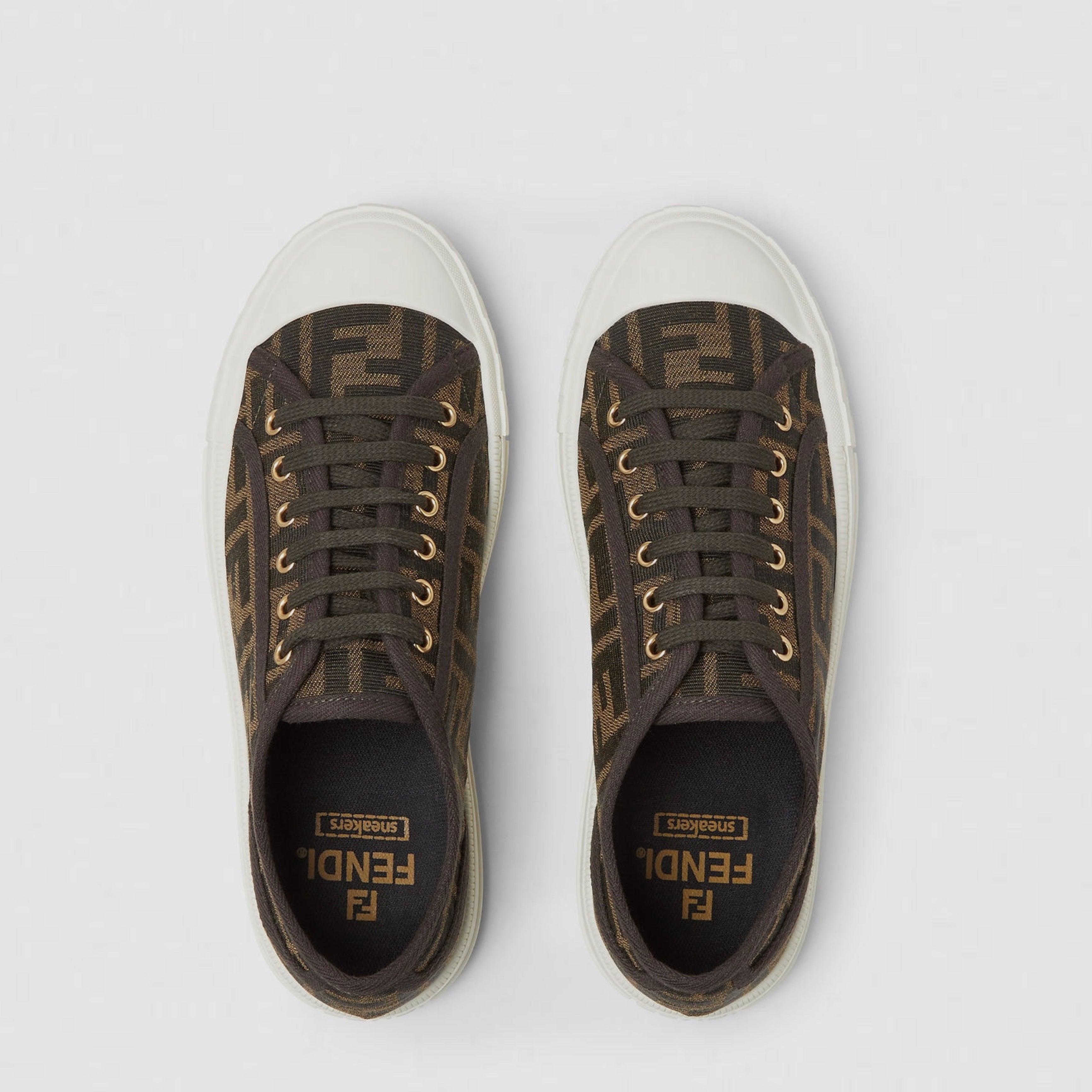 Мъжки кецове Men’s sneakers FENDI Domino 8E8325AJZXF0R7V Brown top view