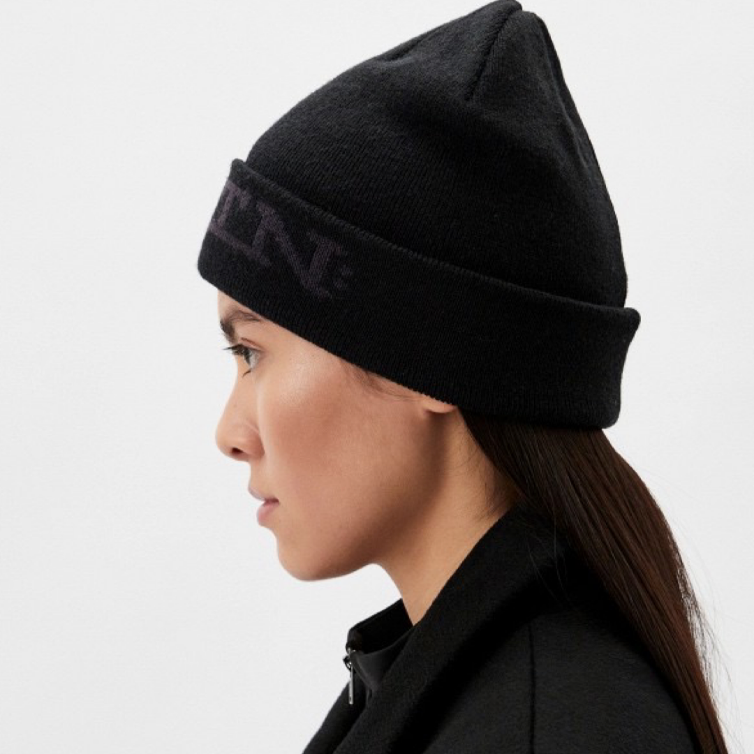 Унисекс зимна шапка La Martina Unisex winter hat La Martina UUH002 YW085 09999 Balck women’s side view