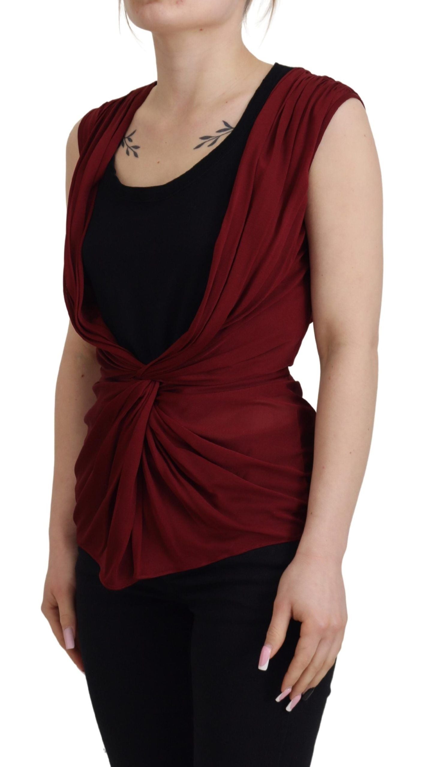 Горна блуза Dolce & Gabbana Bordeaux Silk Blend