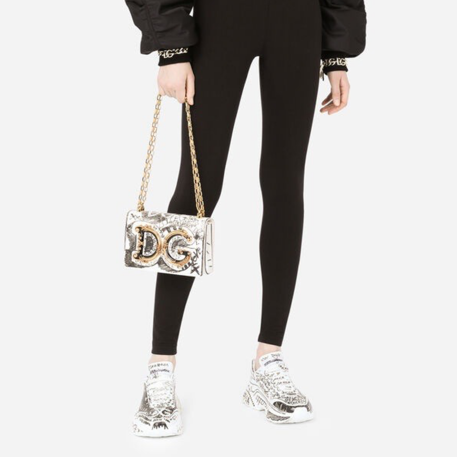 Dolce & Gabbana Daymaster Hand Painted Graffiti Sneakers CK1791 AO773 HWF57 Model View