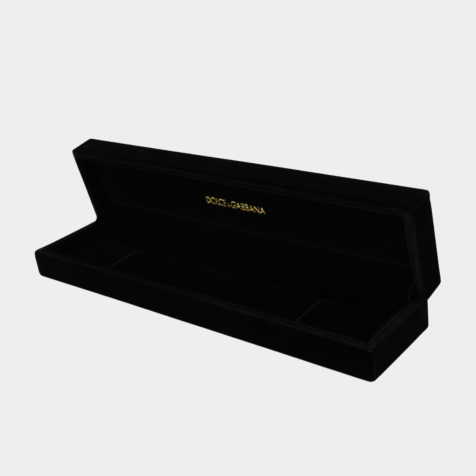 Кутия за бижута Dolce & Gabbana Black Velvet Logo Plaque Storage Bracelet & Jewelry Box Inside View