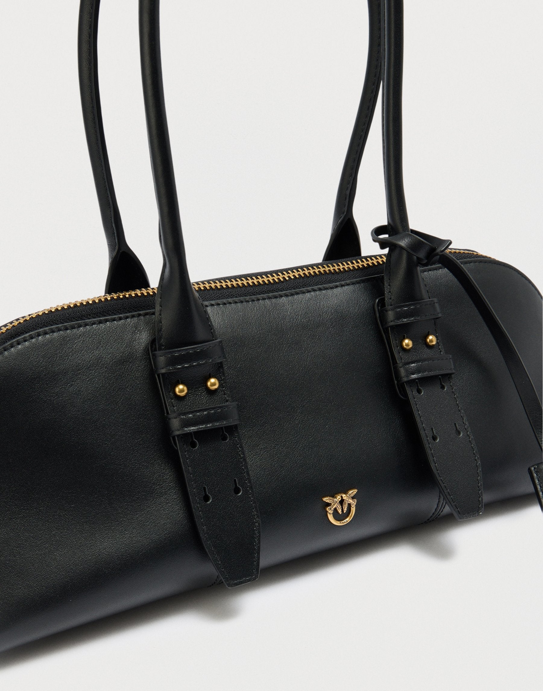 Дамска чанта Women’s large bowling baguette bag Pinko 106169 A0QO Z99Q Black cropped front view