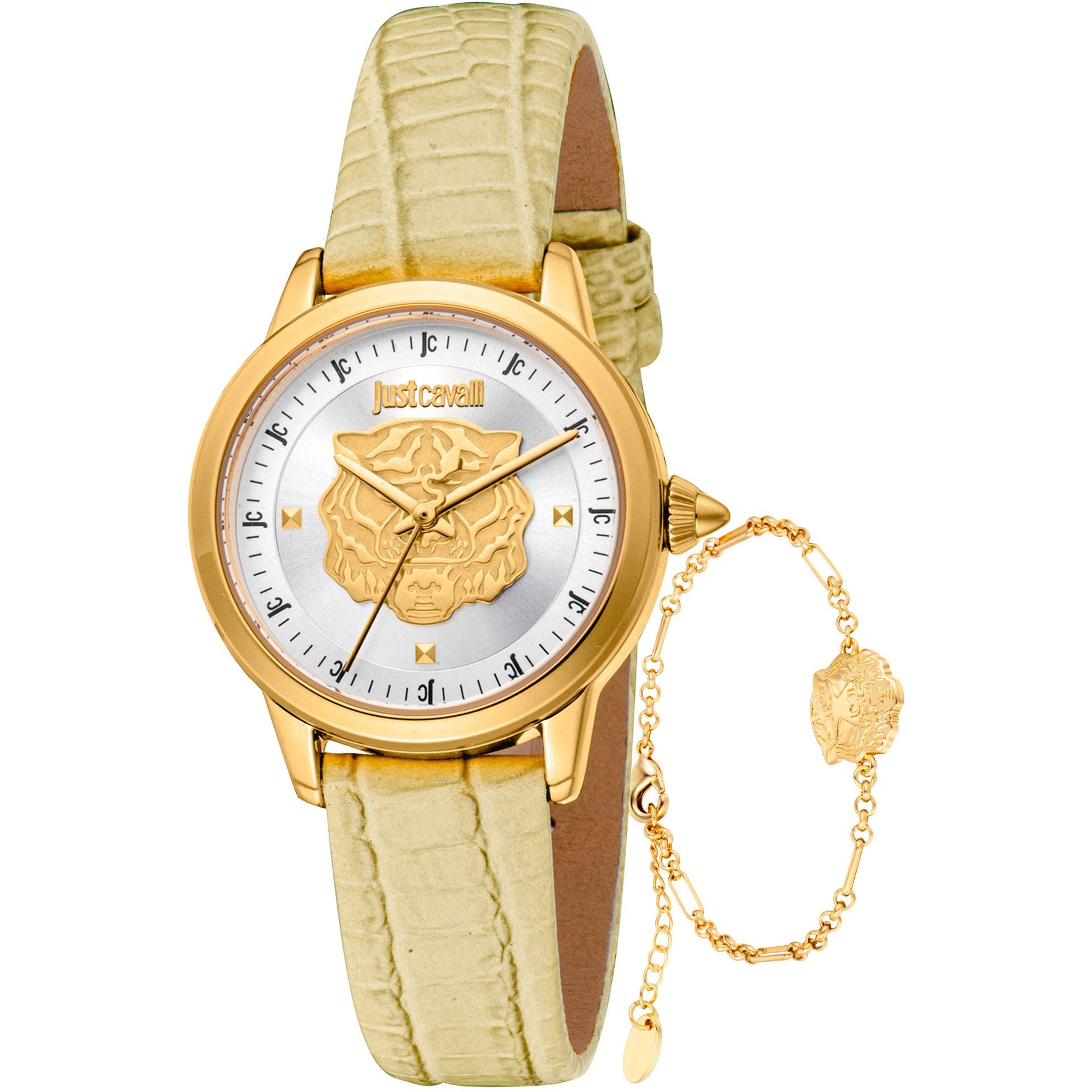 Комплект дамски часовник и гривна Women’s watch Just Cavalli SET Dolce
JC1L334L0025 Leather Cream