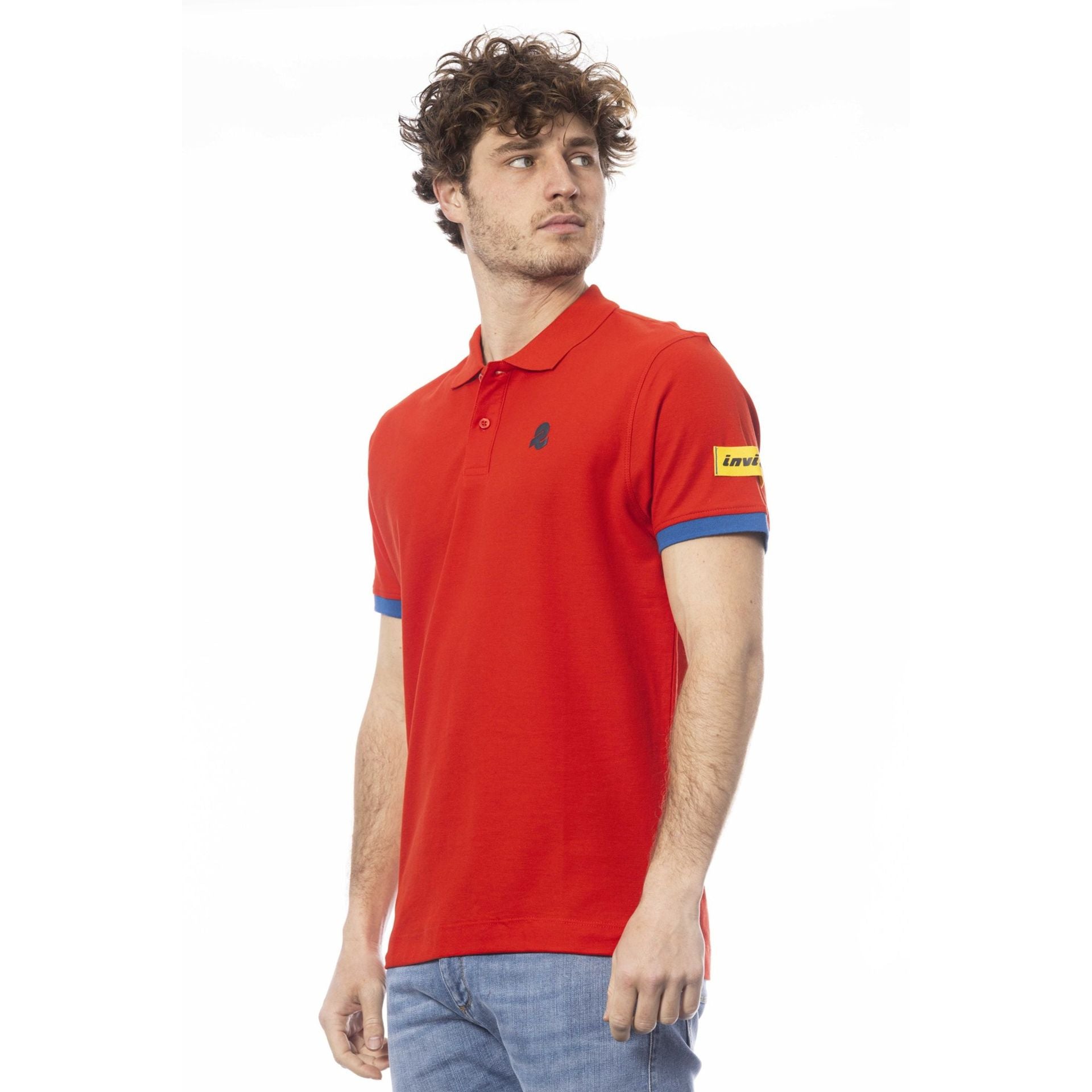 Мъжка поло тениска в червено Men’s polo shirt Invicta in Red 4452284U 3ROSSO Angled view