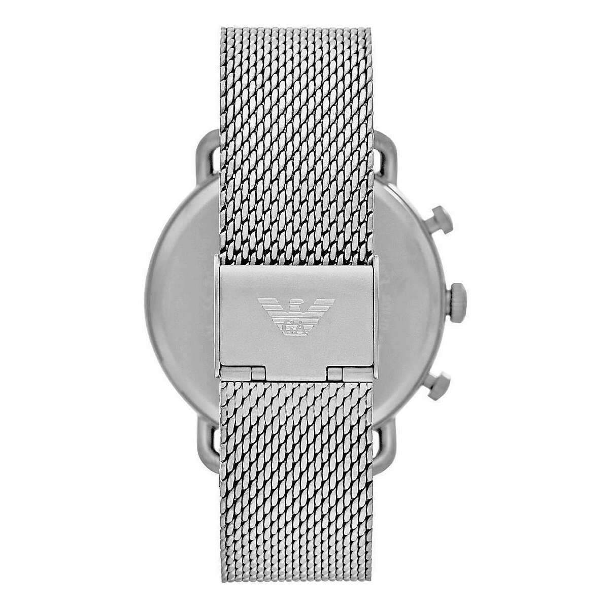 Изтънчен сребърен стоманен хронограф часовник Emporio Armani