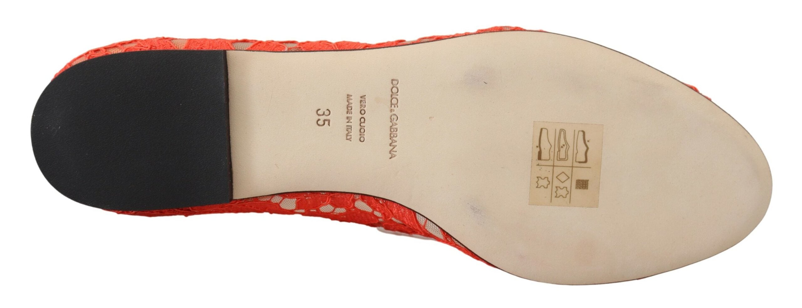 Dolce & Gabbana Елегантни дантелени обувки Vally в коралово червено