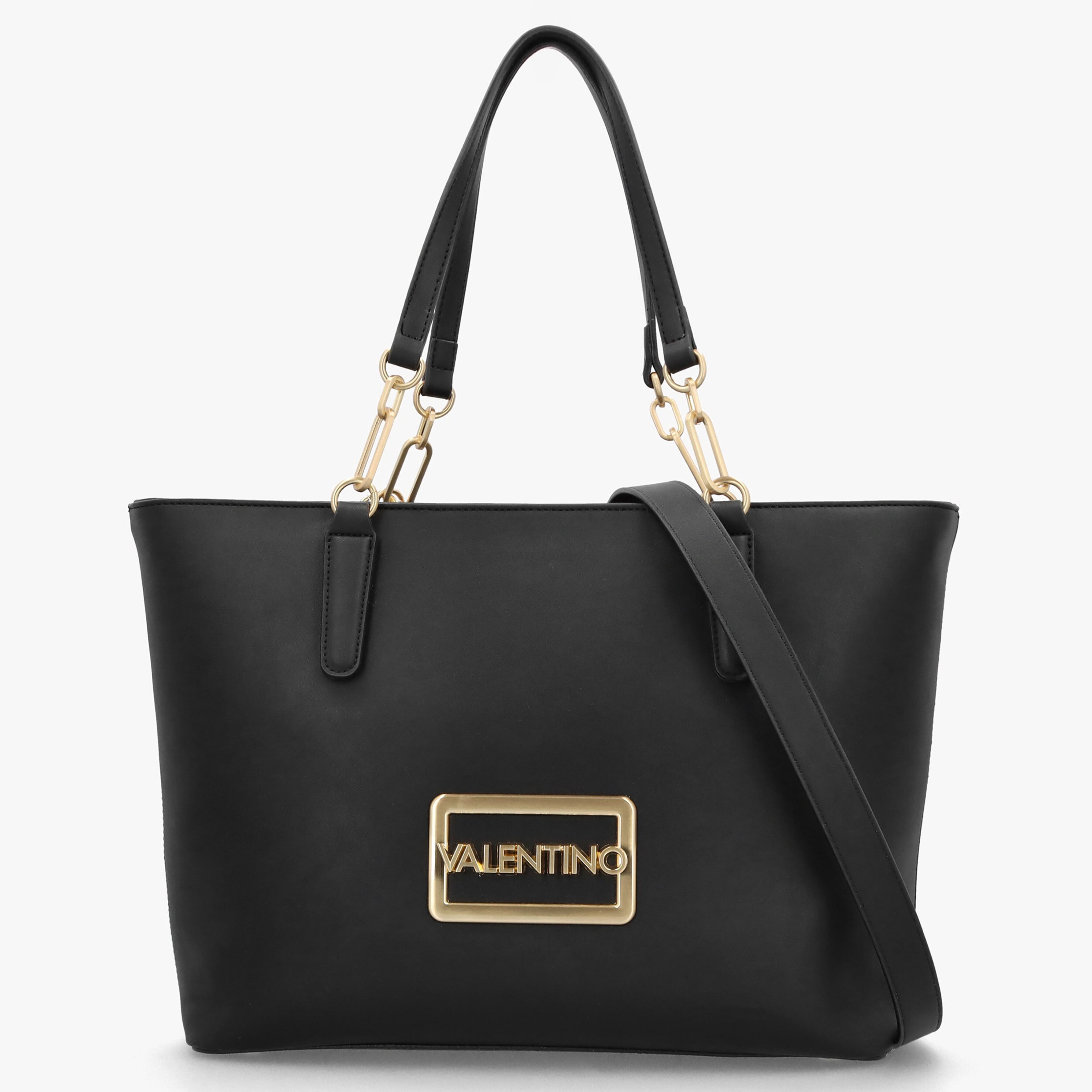 Дамска градска шопер чанта Valentino Princesa Black VBS7R106 в черно