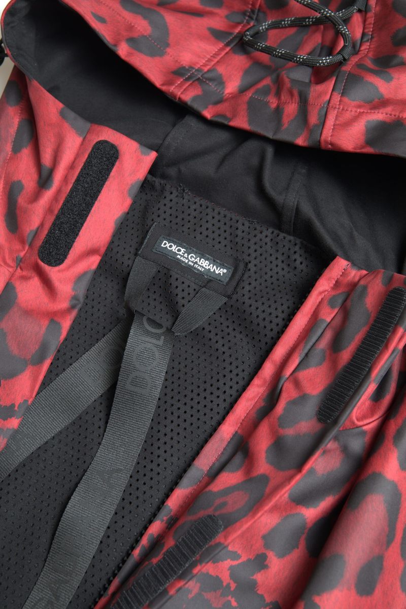 Яке с качулка Dolce & Gabbana Radiant Red Leopard Print