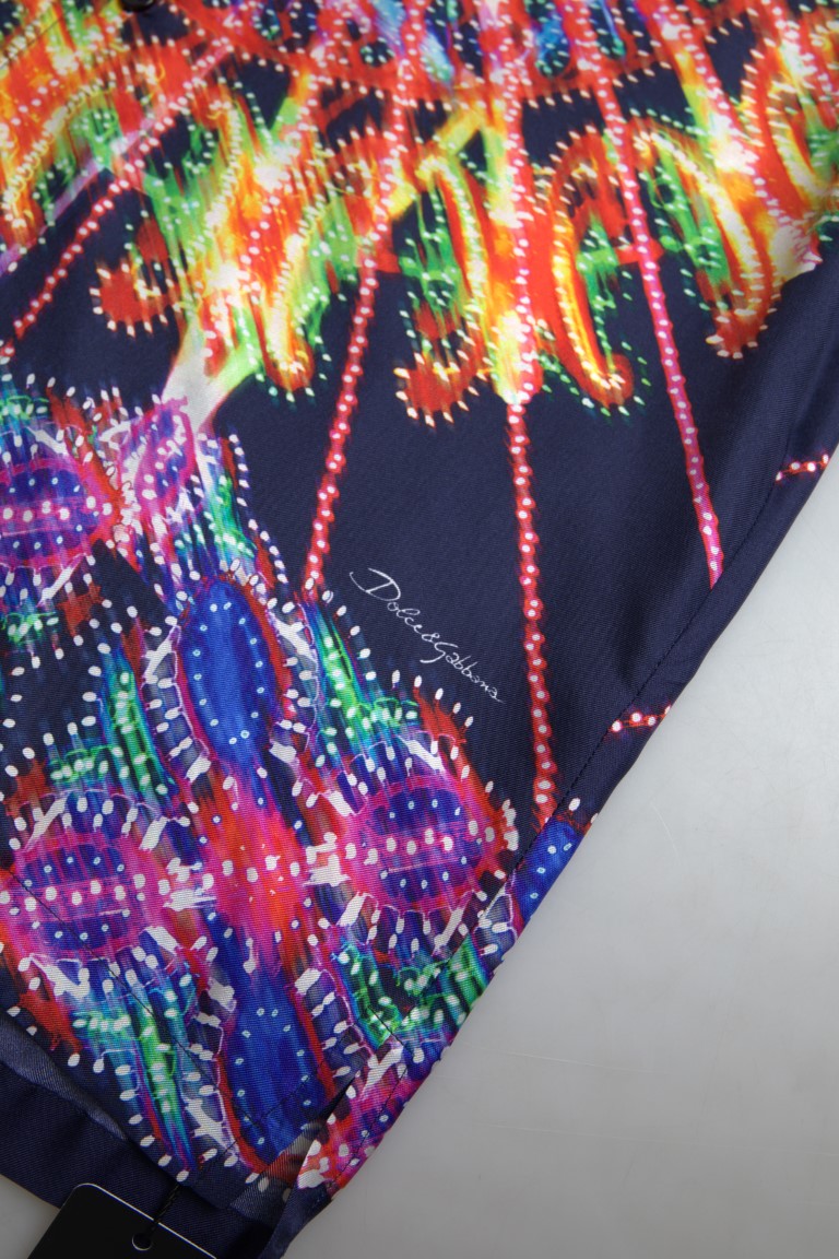 Dolce & Gabbana Многоцветна копринена ежедневна риза с копчета
