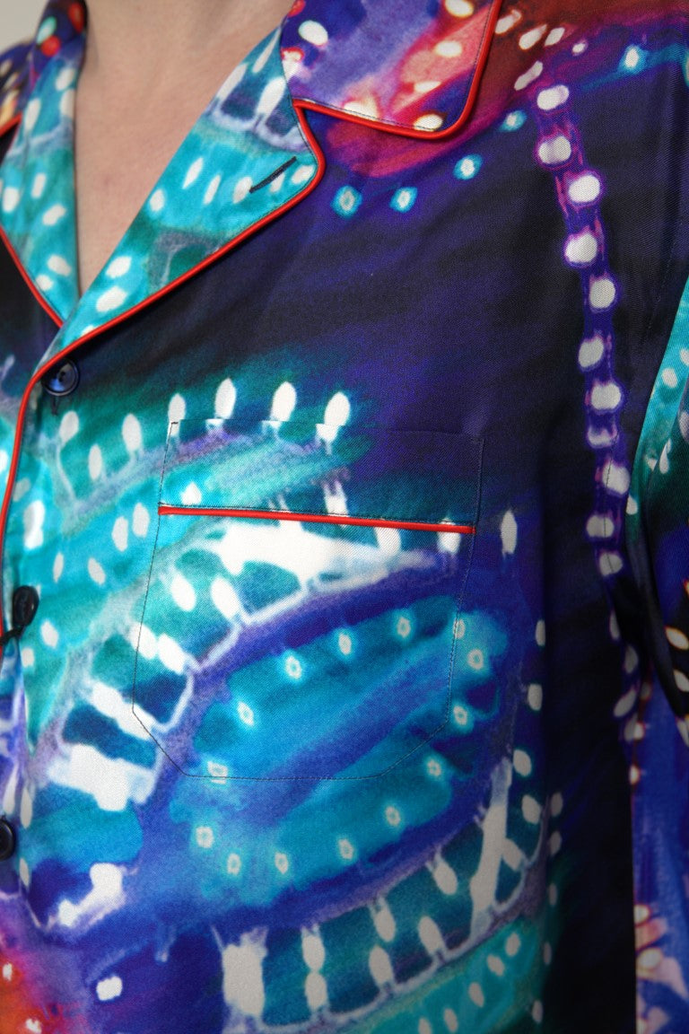 Копринена пижама с психеделичен принт Dolce & Gabbana