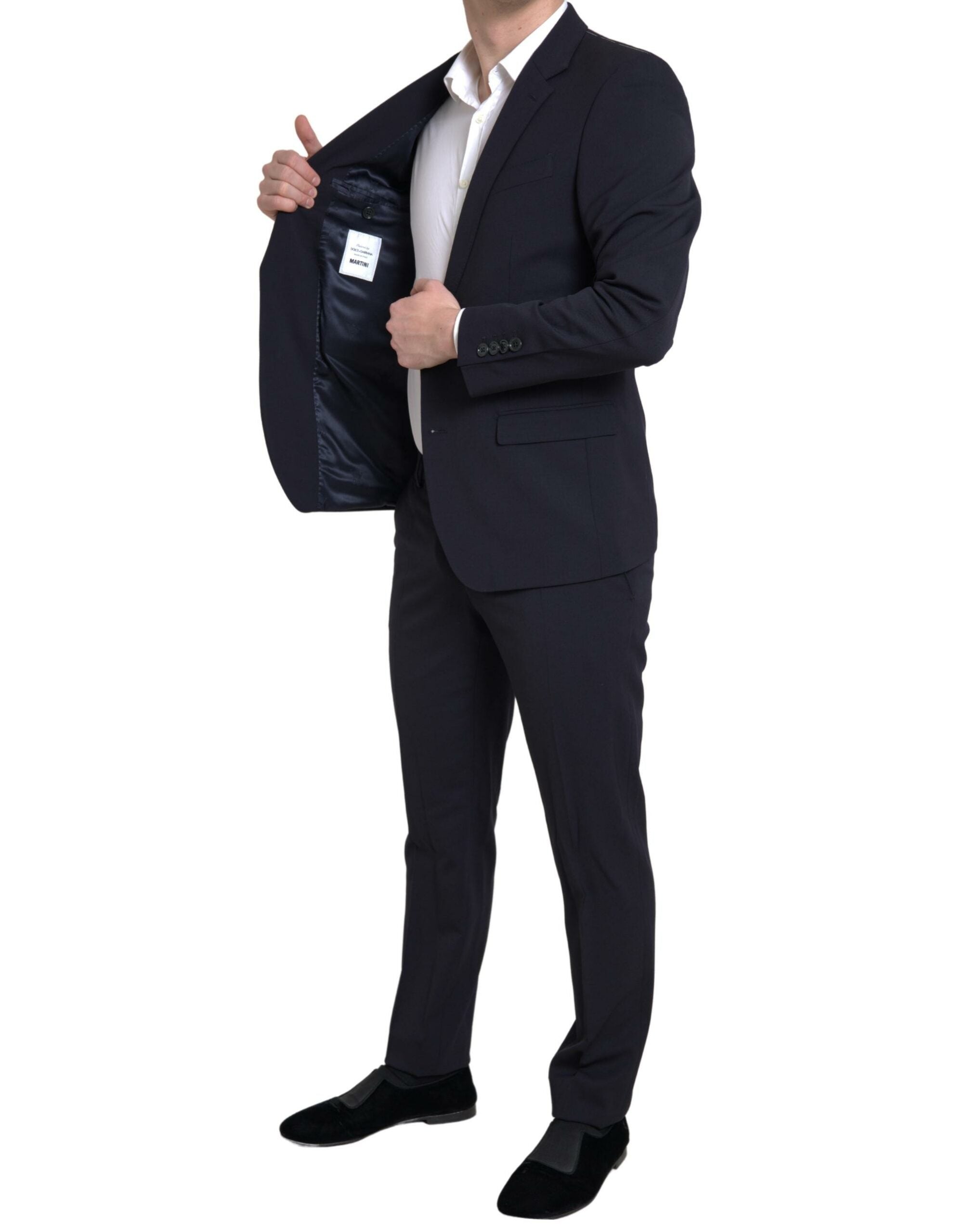 Dolce & Gabbana Елегантен тъмно син костюм Martini Slim Fit