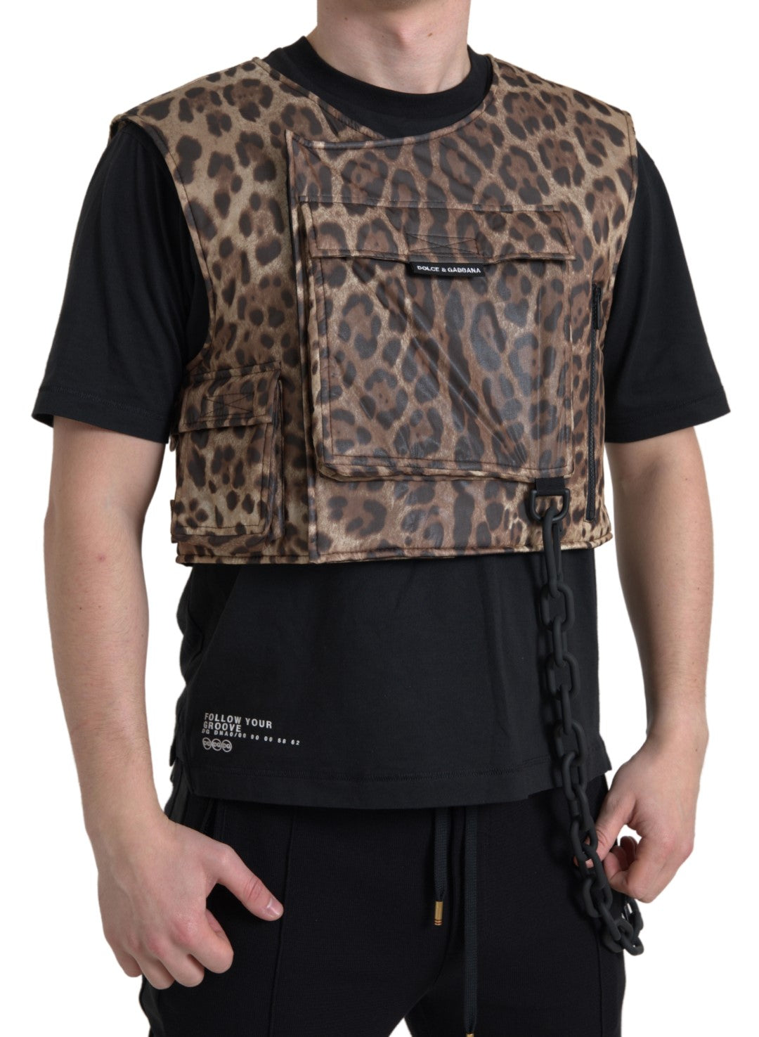 Dolce & Gabbana Silk Leopard Vest Ексклузивно спортно облекло