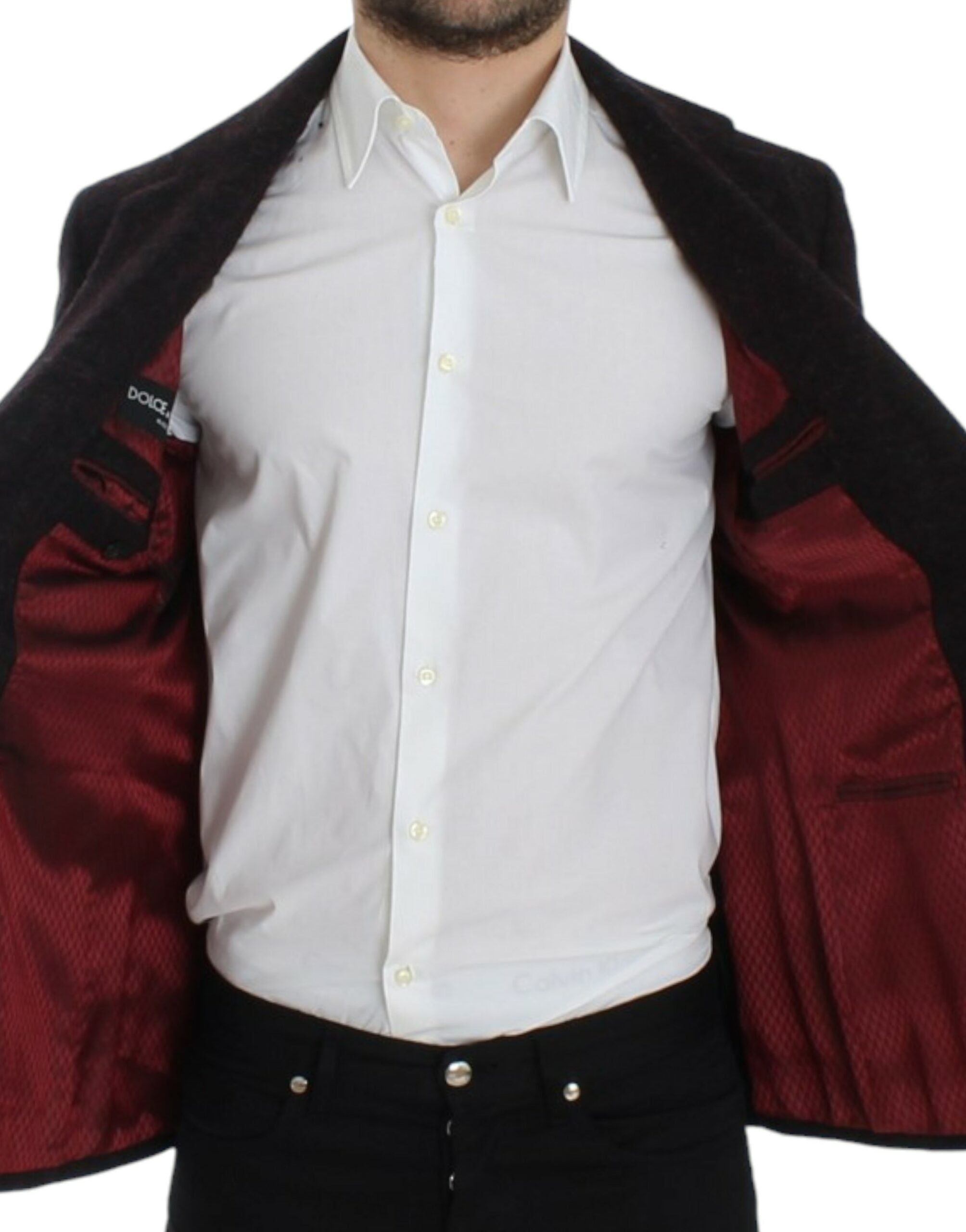 Сако Dolce & Gabbana Bordeaux Alpaga с две копчета