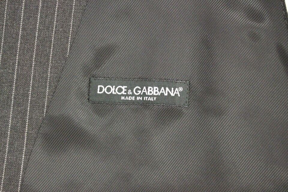 Елегантна вълнена жилетка на сиви райета Dolce & Gabbana