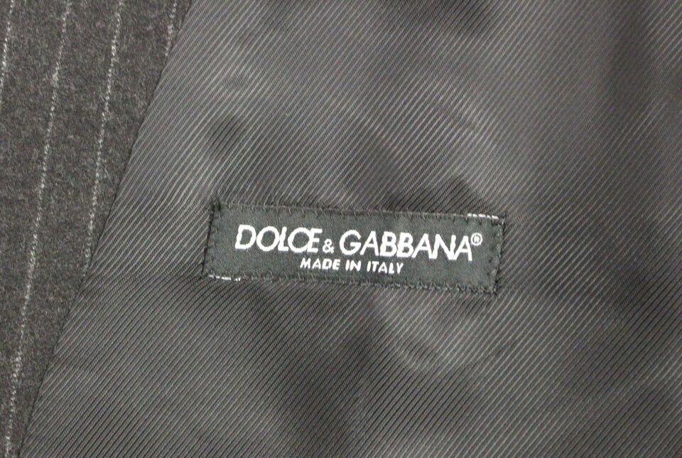 Елегантна вълнена жилетка на сиви райета Dolce & Gabbana