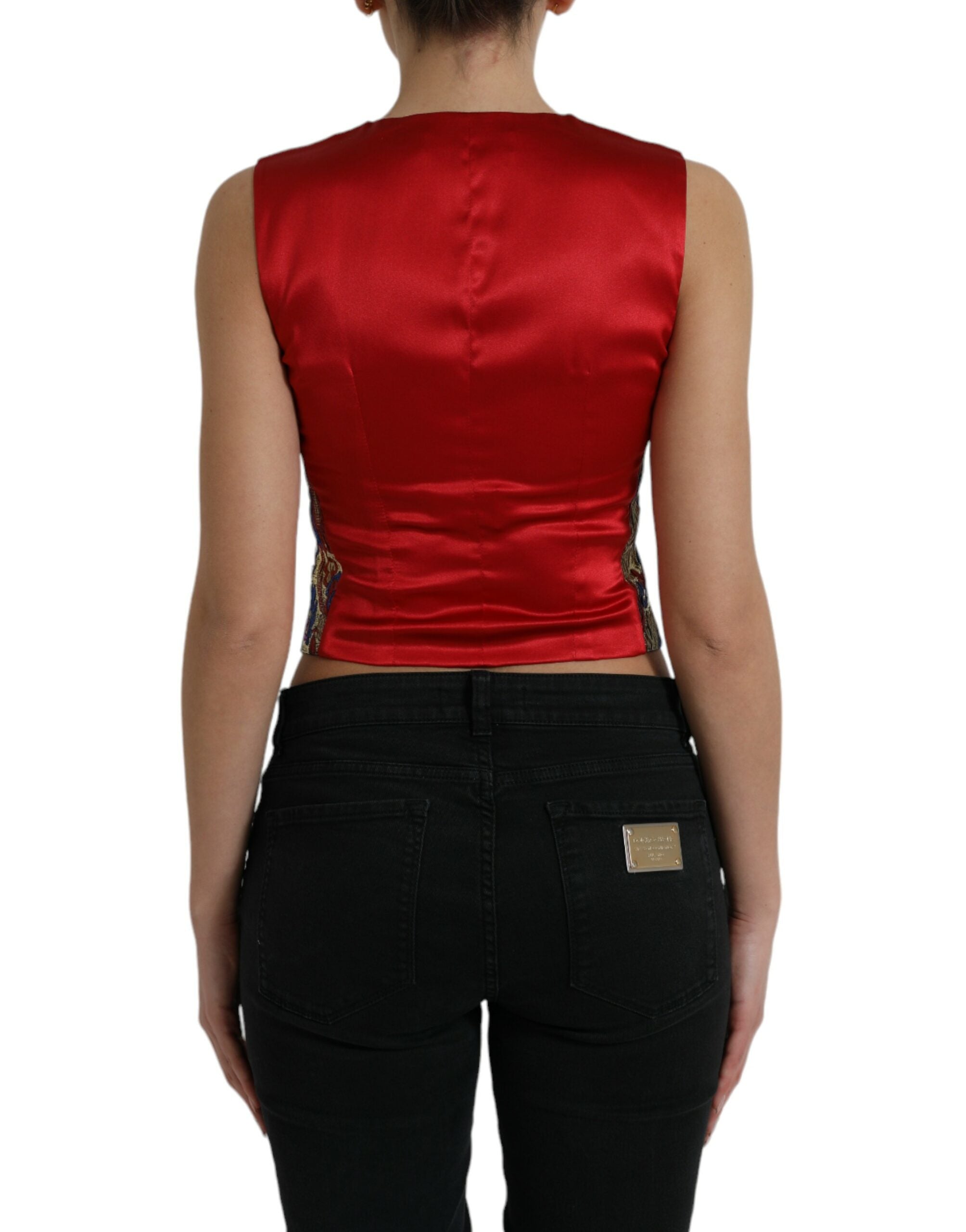 Жакардова жилетка с многоцветен флорален принт Dolce & Gabbana