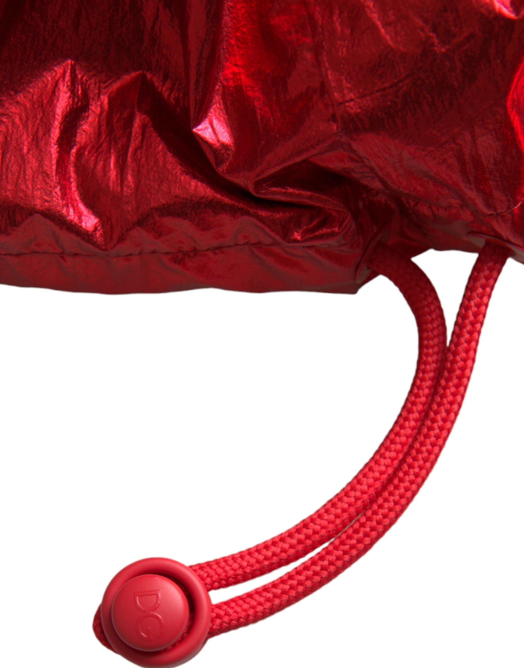 Червен найлонов пуловер с качулка и яке Dolce & Gabbana