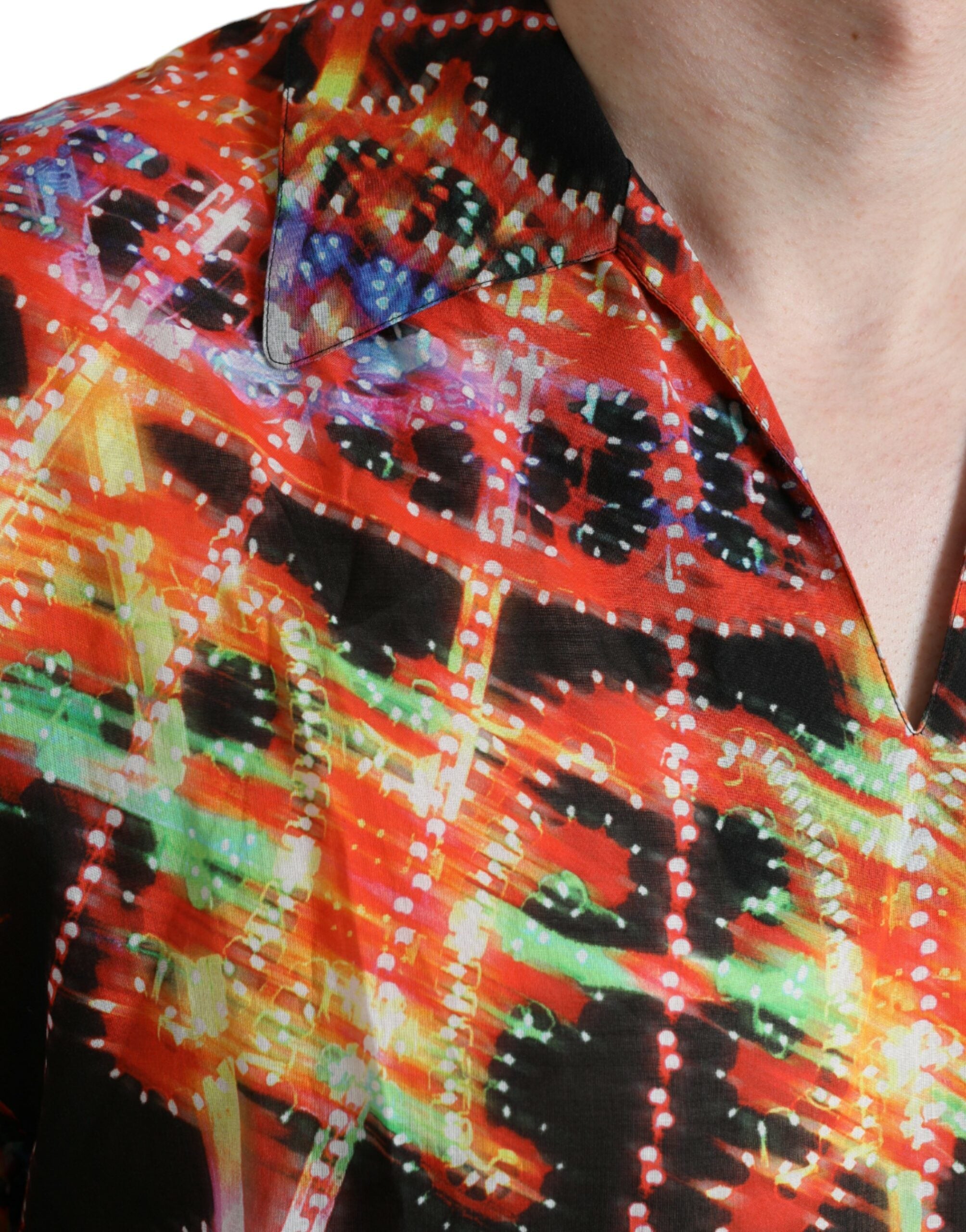 Памучна тениска Dolce & Gabbana Multicolor Luminarie Print