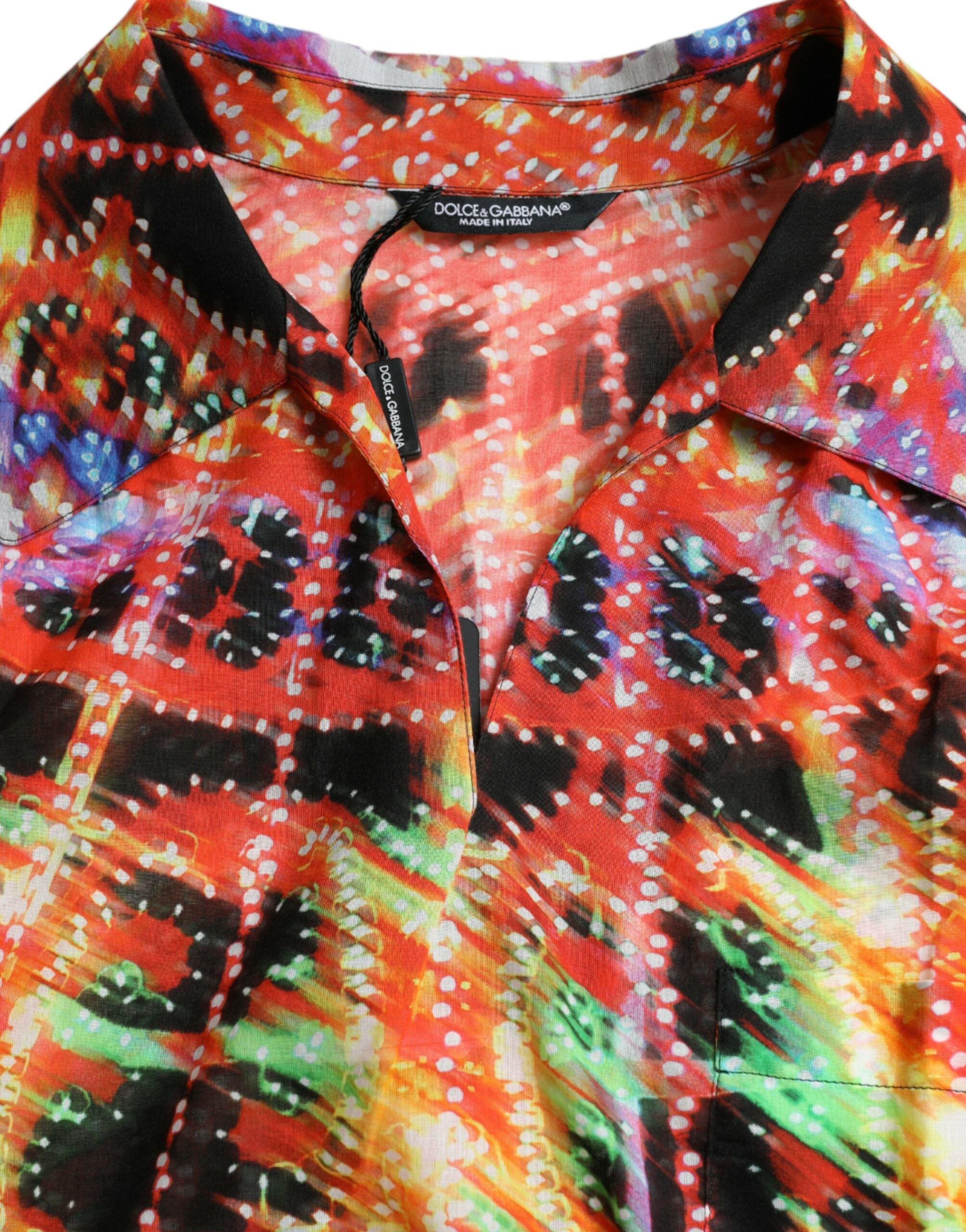 Памучна тениска Dolce & Gabbana Multicolor Luminarie Print