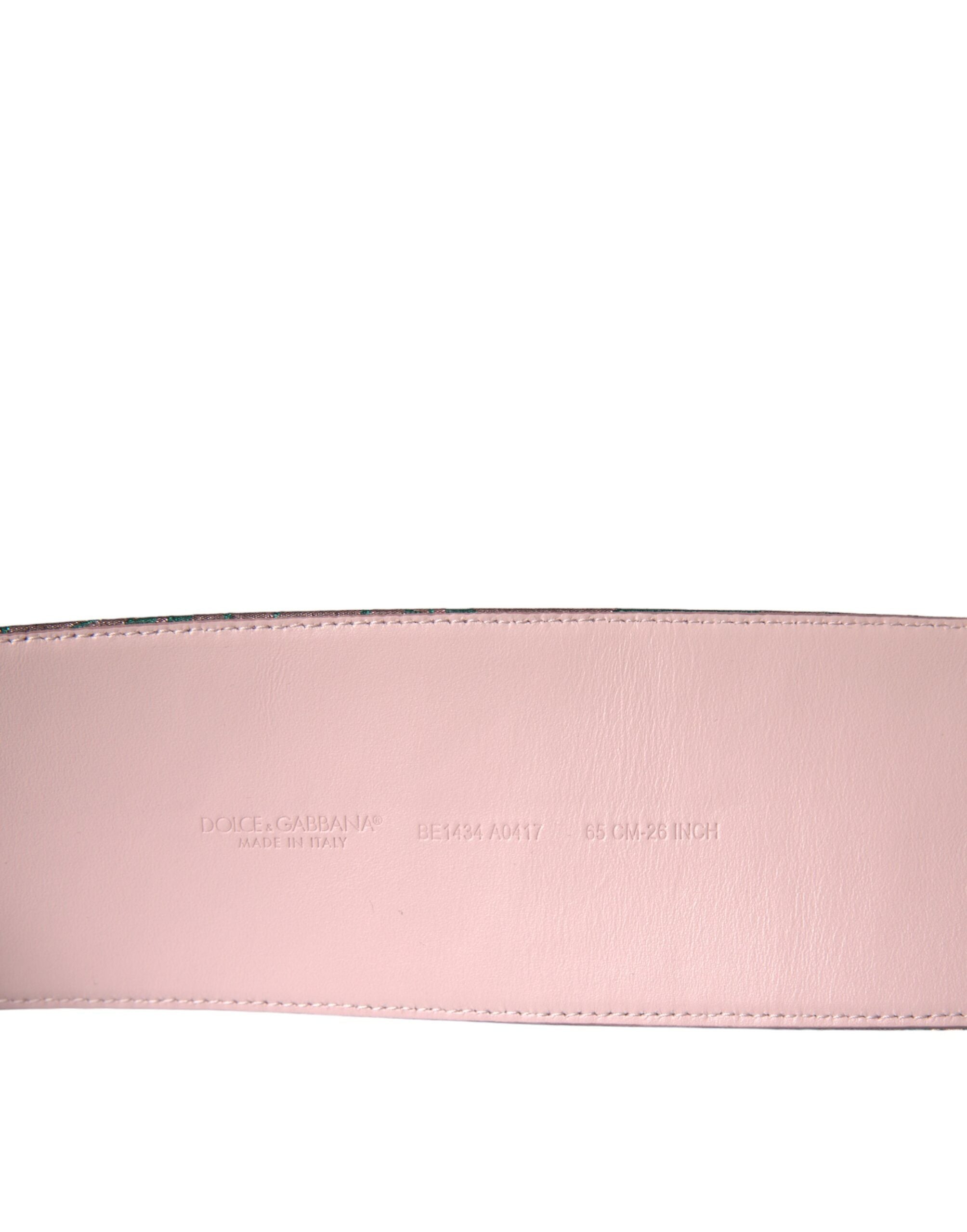 Dolce & Gabbana многоцветен флорален жакардов колан със златна катарама и лурекс