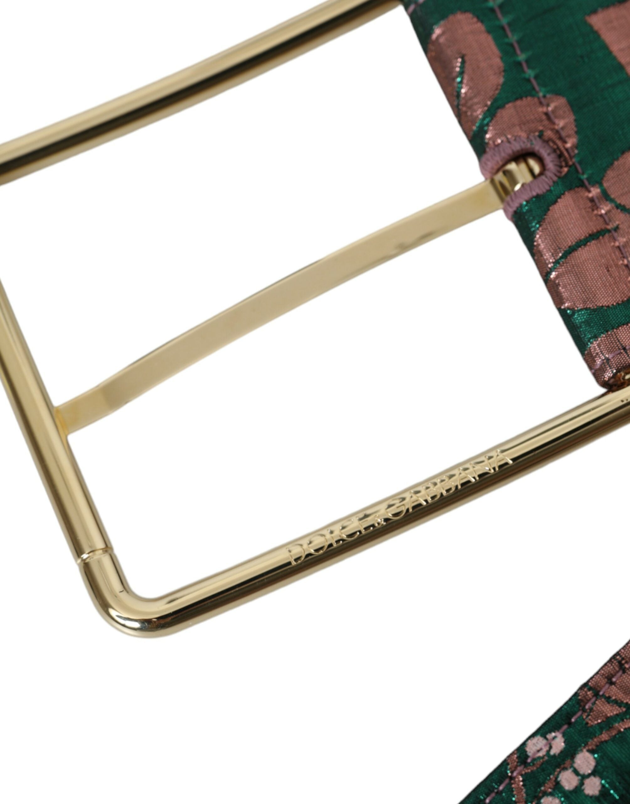 Dolce & Gabbana многоцветен флорален жакардов колан със златна катарама и лурекс