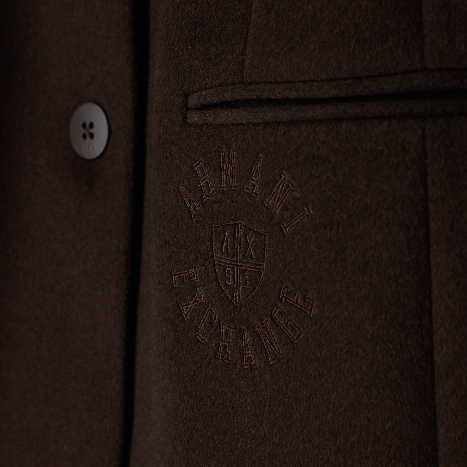 Дамско кафяво палто Armani Exchange Women Coat XM003139 AF26076 U6032 Close-Up