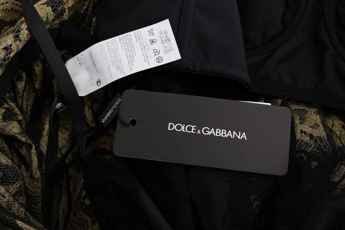 Слънчогледова дантелена кристална макси рокля Dolce & Gabbana
