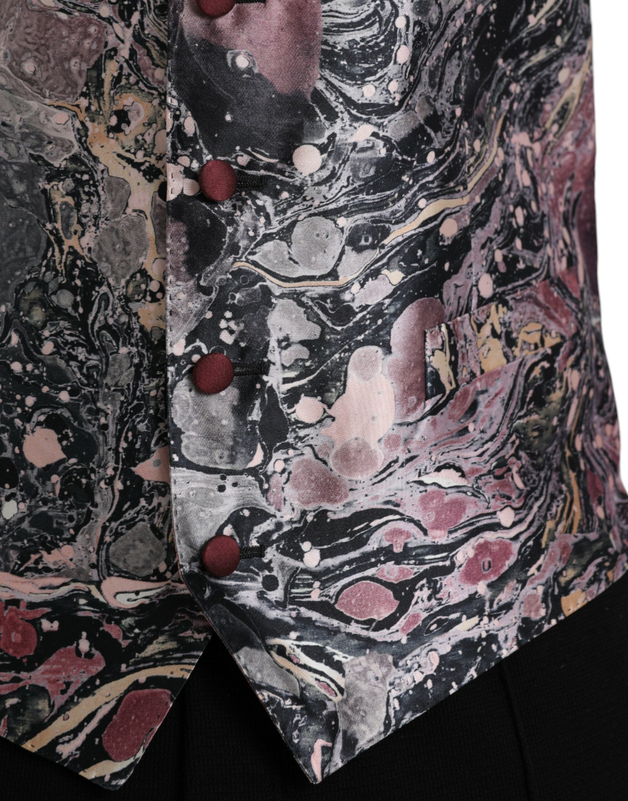 Многоцветна копринена жилетка Dolce & Gabbana Официална жилетка