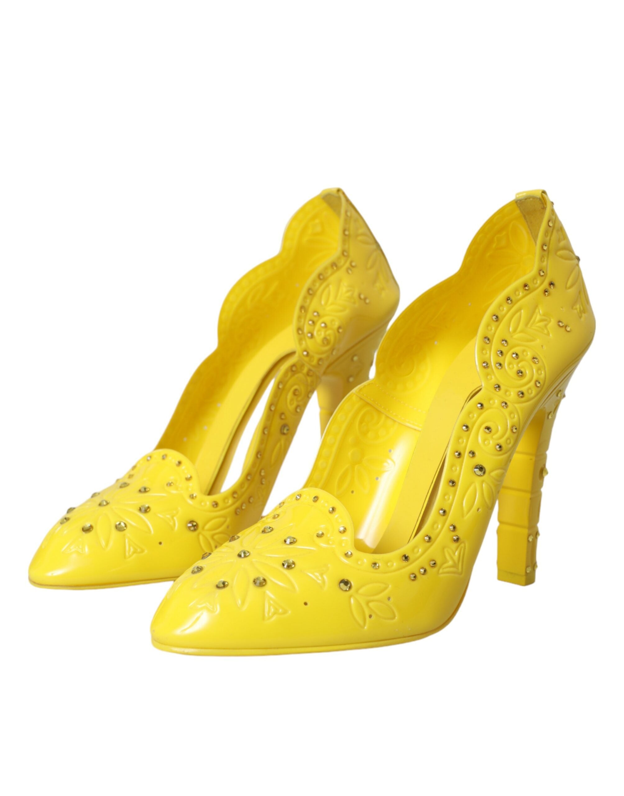 Dolce & Gabbana Yellow Crystal CINDERELLA Обувки на токчета Помпи