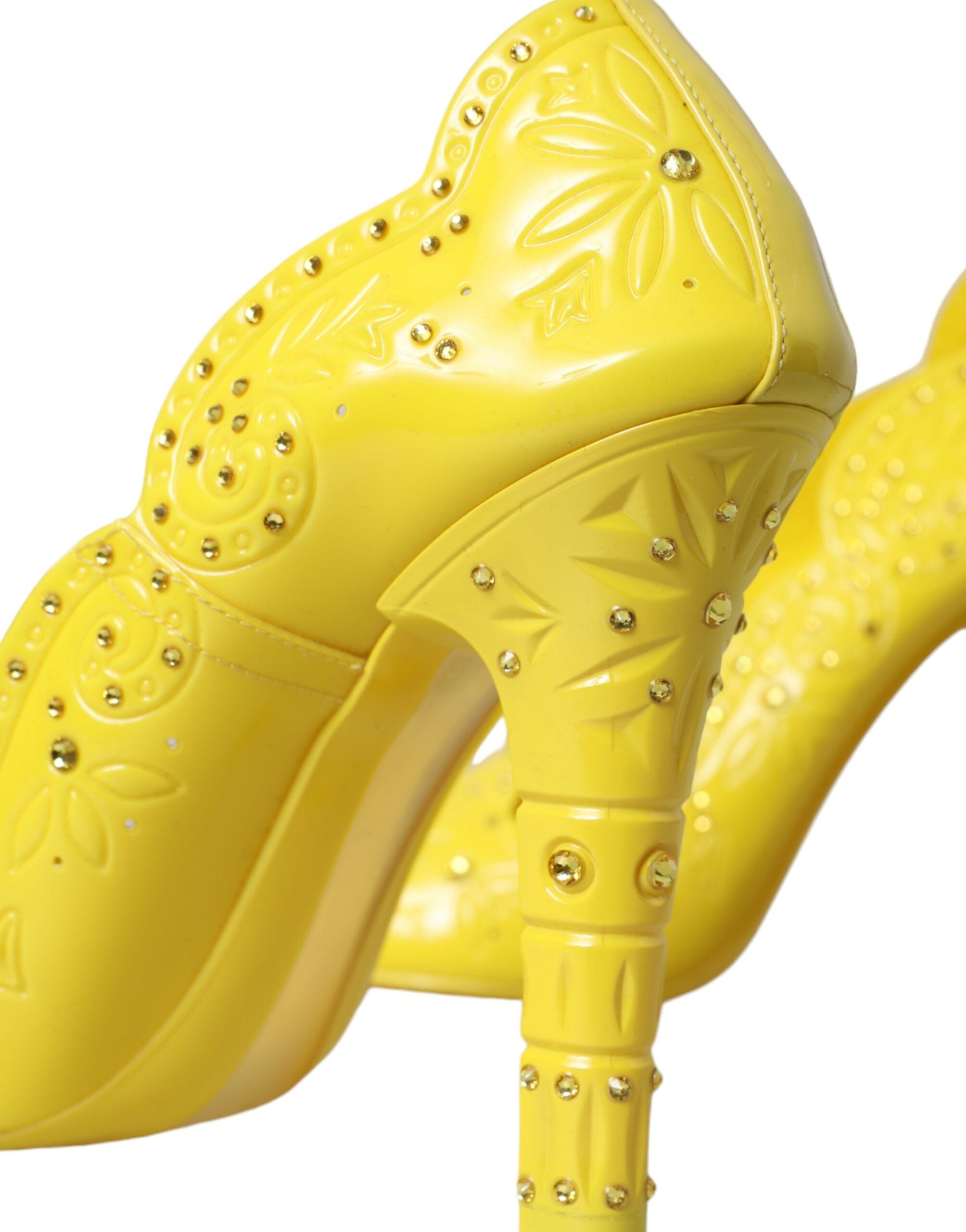 Dolce & Gabbana Yellow Crystal CINDERELLA Обувки на токчета Помпи