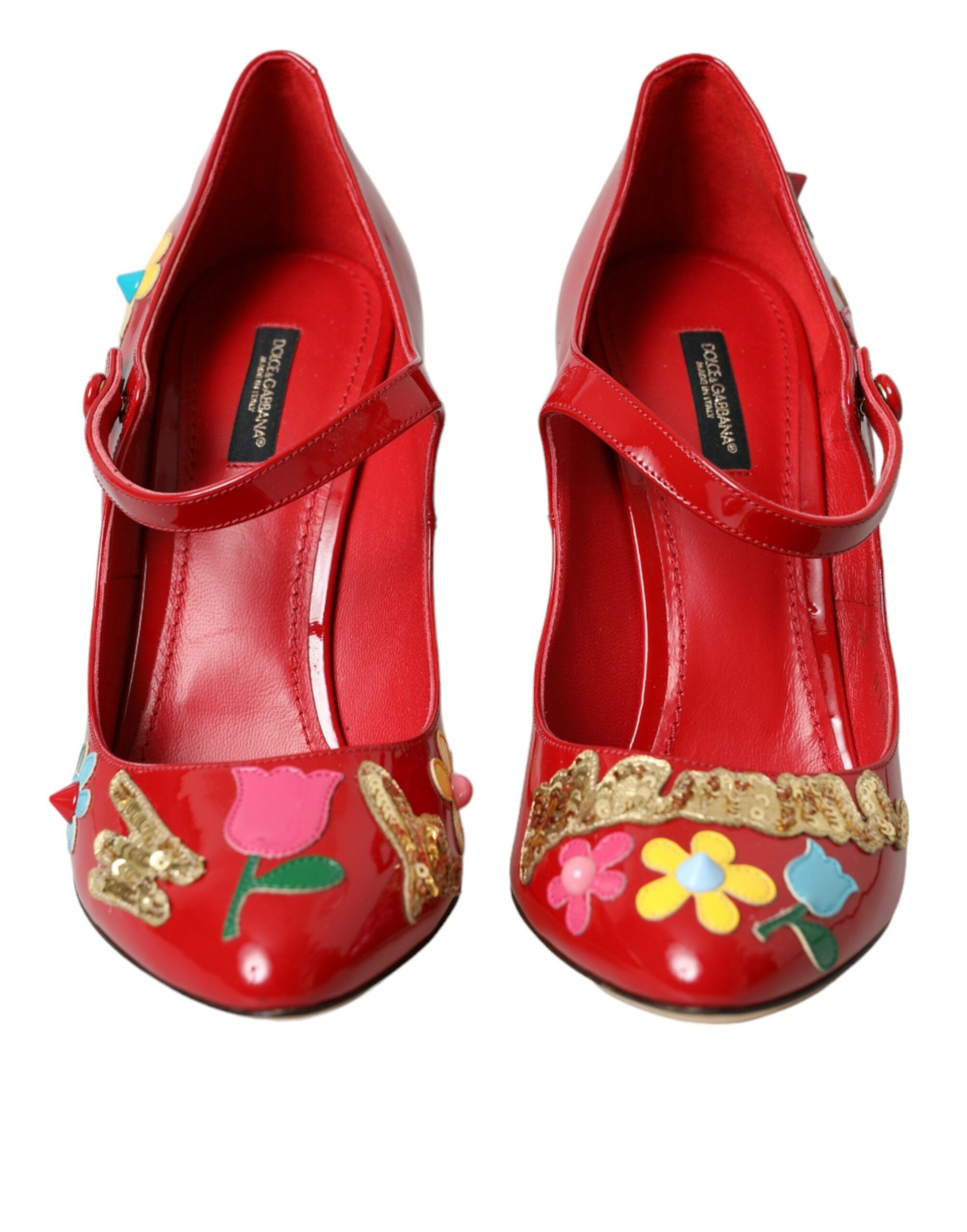 Dolce & Gabbana Червени кожени обувки Mary Jane Pumps Heels