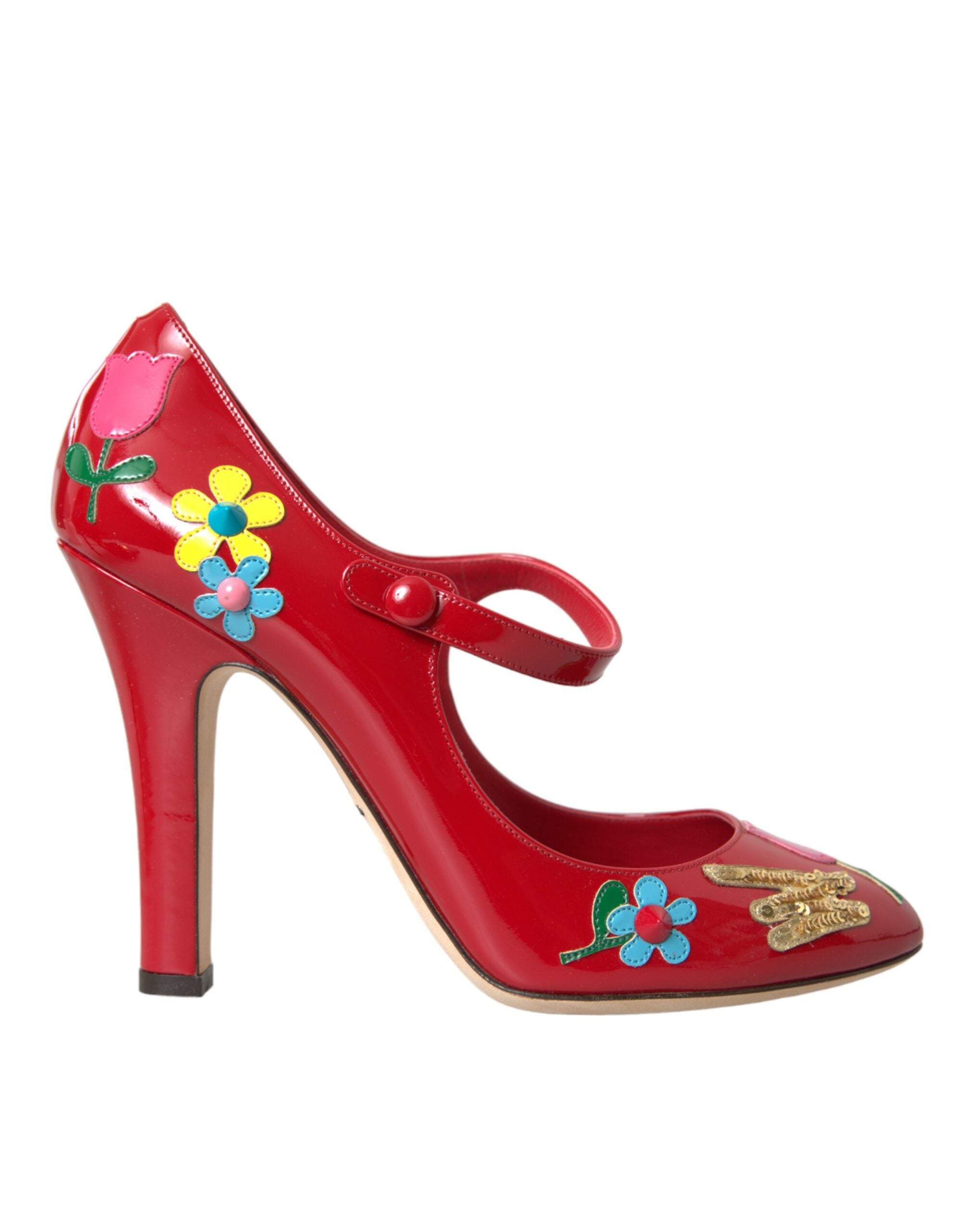 Dolce & Gabbana Червени кожени обувки Mary Jane Pumps Heels