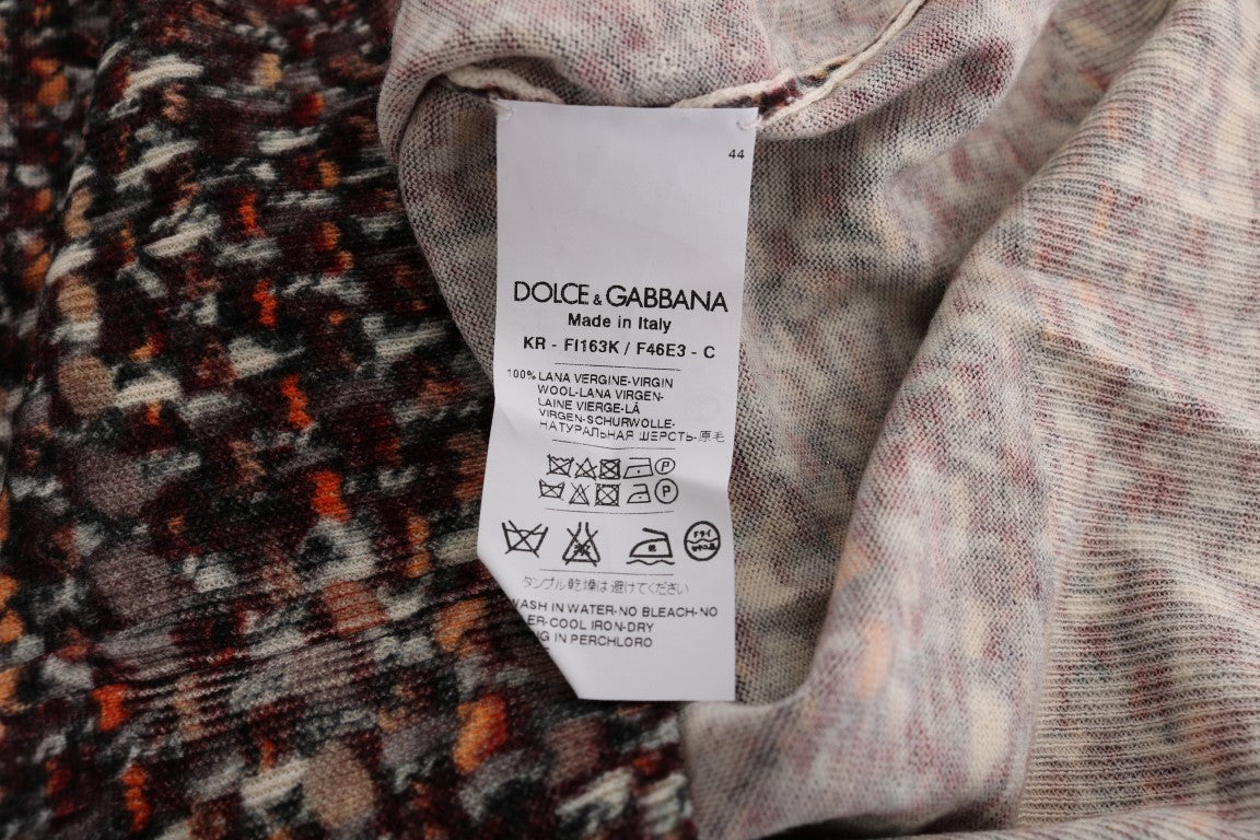 Многоцветно плетено вълнено горнище без ръкави Dolce & Gabbana