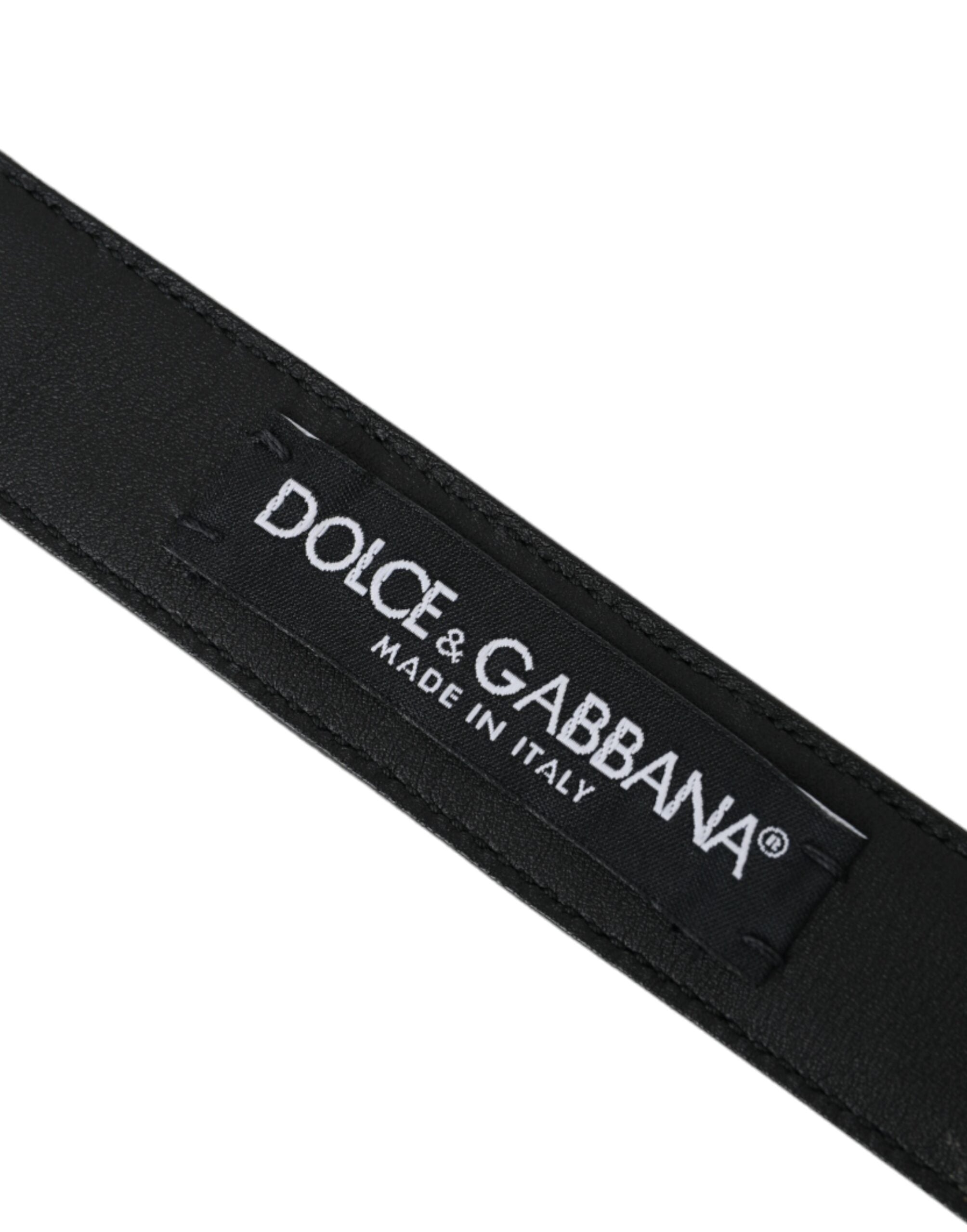 Dolce & Gabbana тъмно кафяв перфориран кожен колан с метална катарама Мъжки