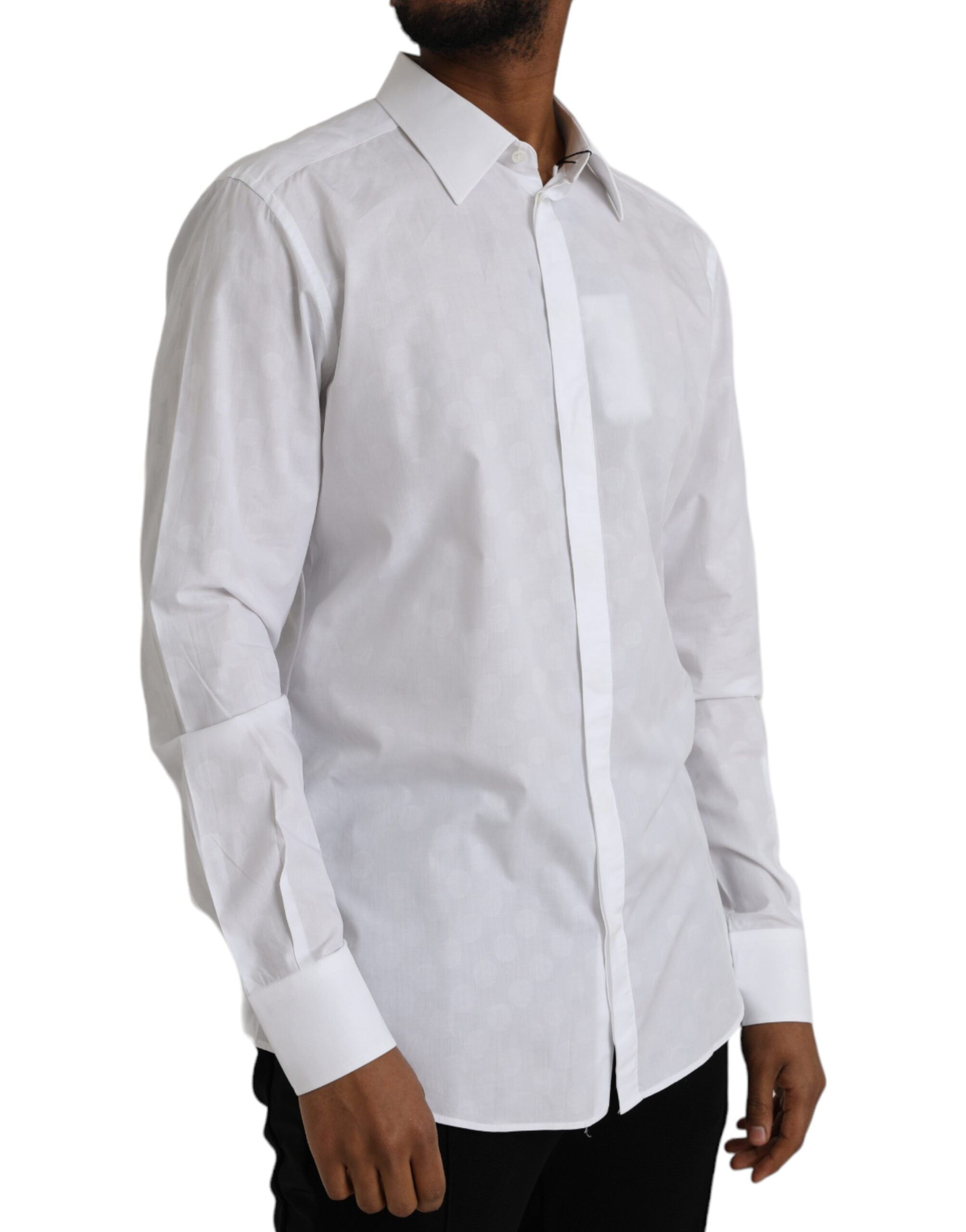 Бяла памучна рокля на точки Dolce & Gabbana ЗЛАТНА риза